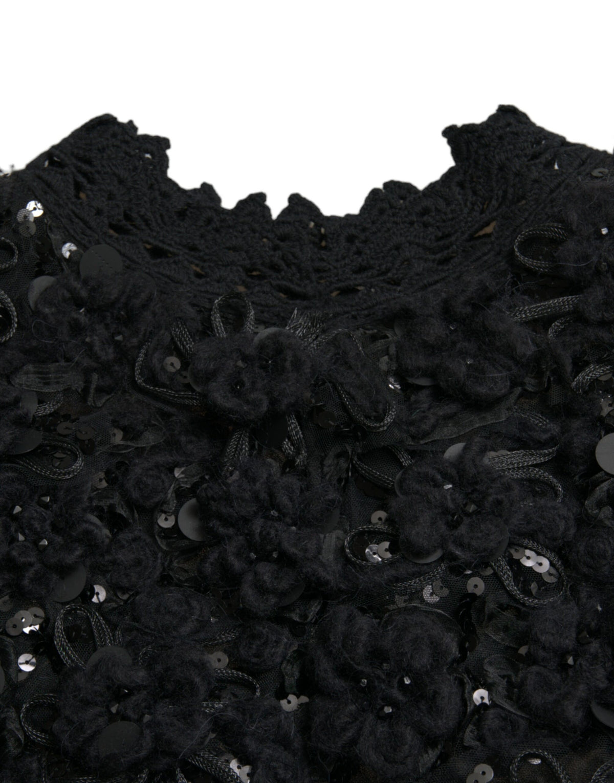 Dolce & Gabbana Schwarzer Pullover mit Paillettenverzierung