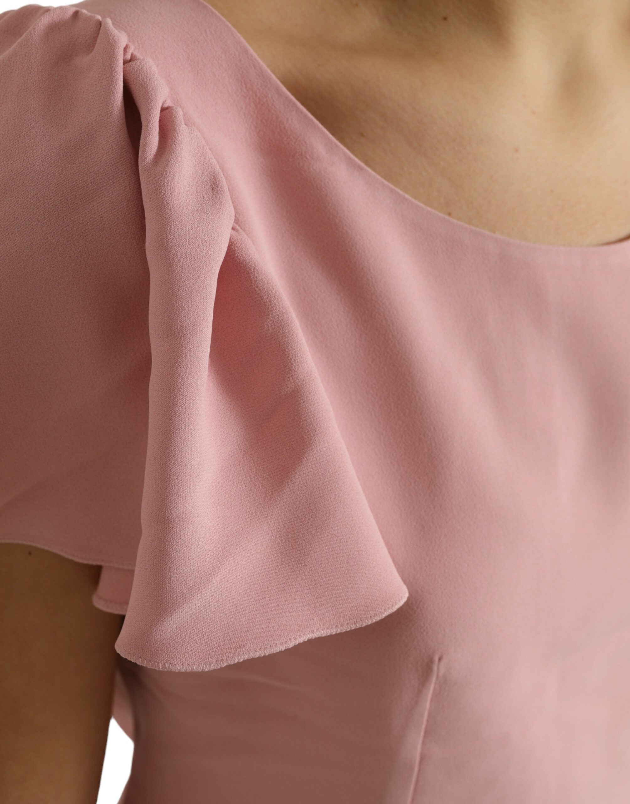Dolce & Gabbana Rosa Bluse mit Rundhalsausschnitt und kurzen Ärmeln