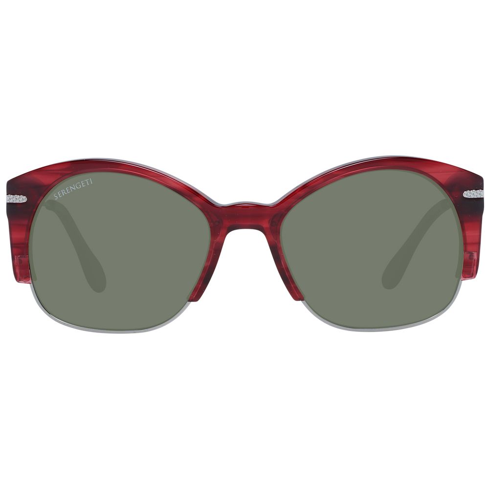 Serengeti Sonnenbrille aus Acetat und Metall in Rot