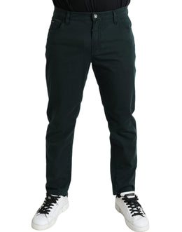 Dolce & Gabbana Grüne Baumwoll-Stretch-Skinny-Denim-Jeans für Männer