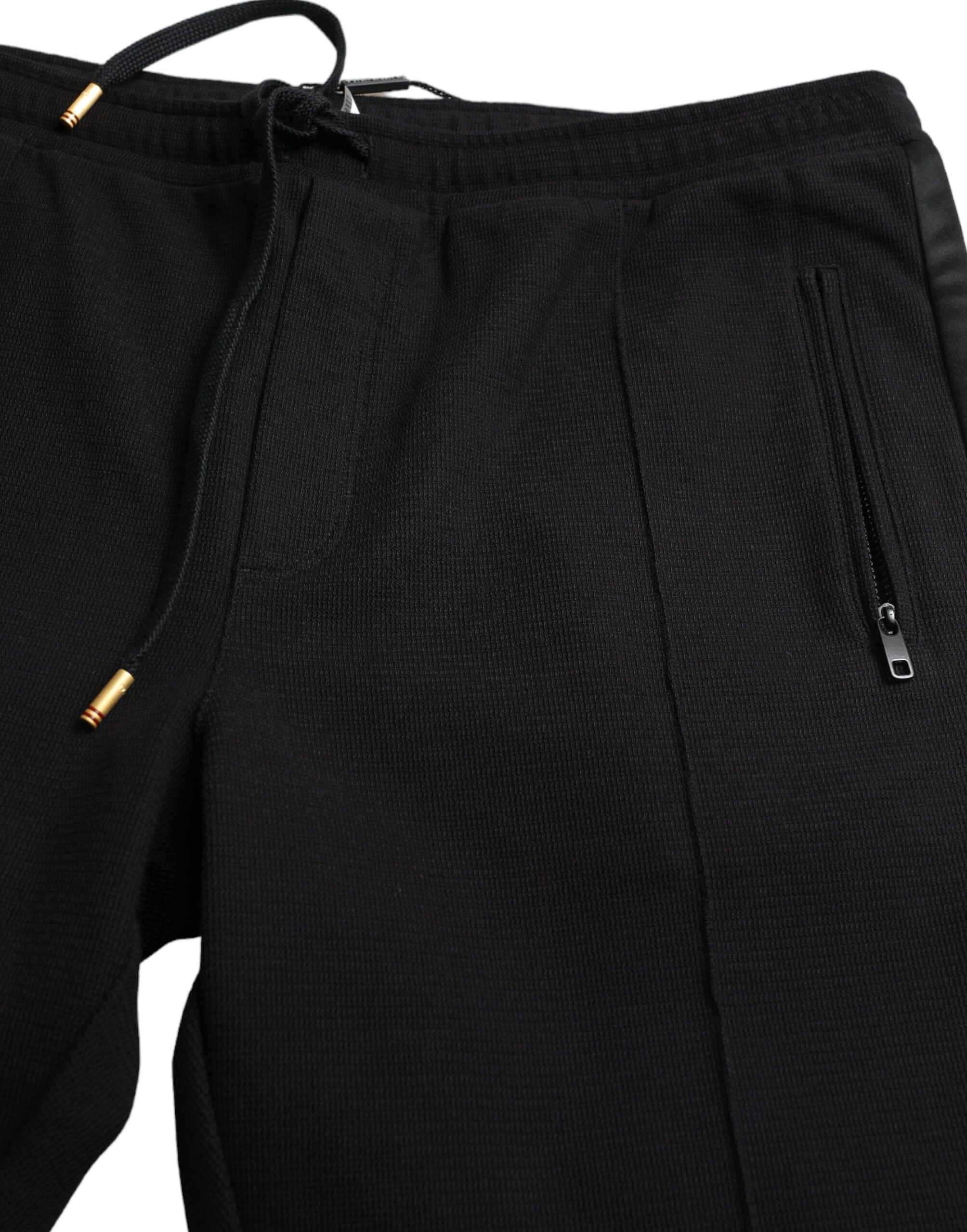 Dolce & Gabbana Schwarze Baumwoll-Skinny-Jogger-Sweatpants-Hose