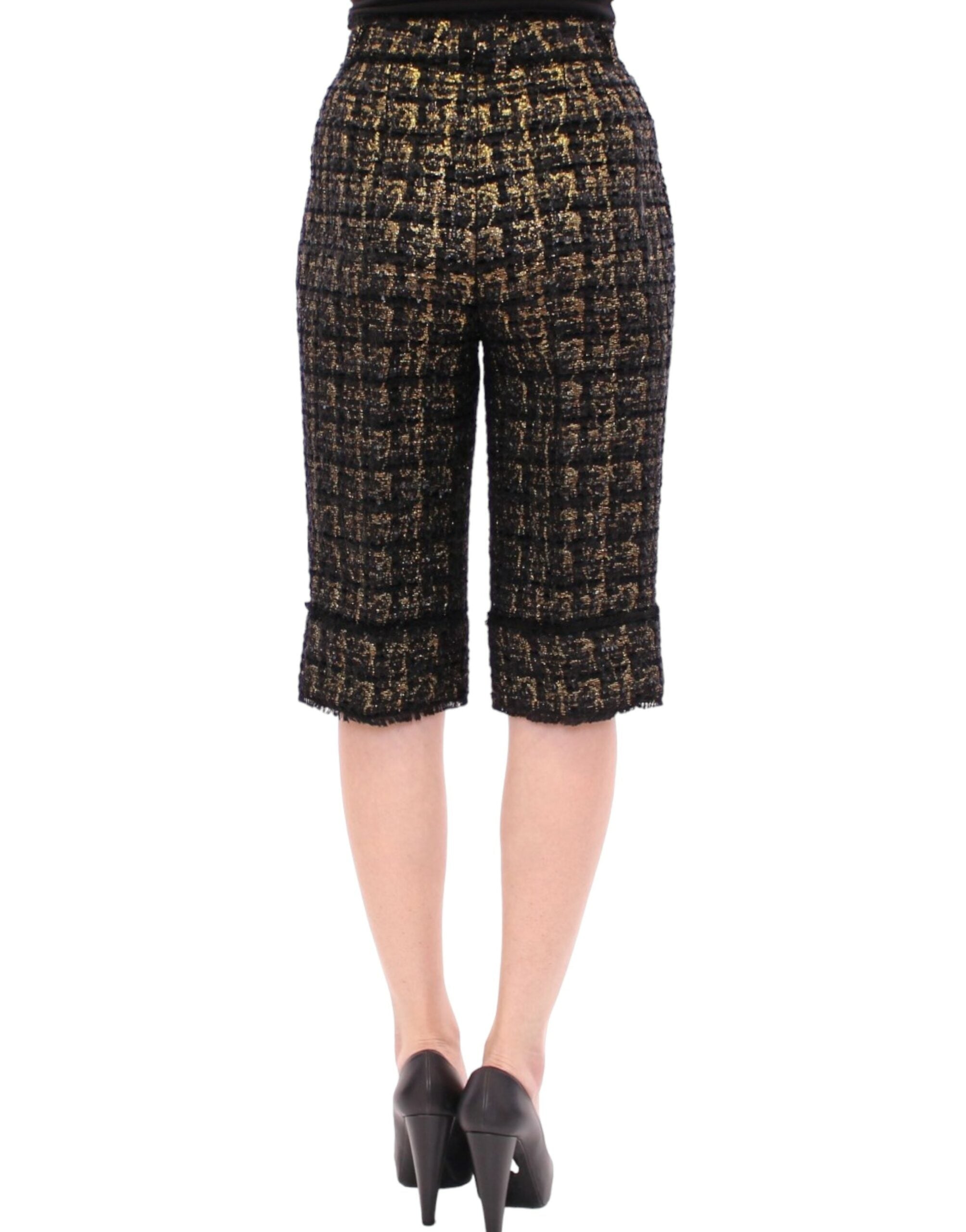 Dolce & Gabbana Schwarzer Stoff Shorts Hose