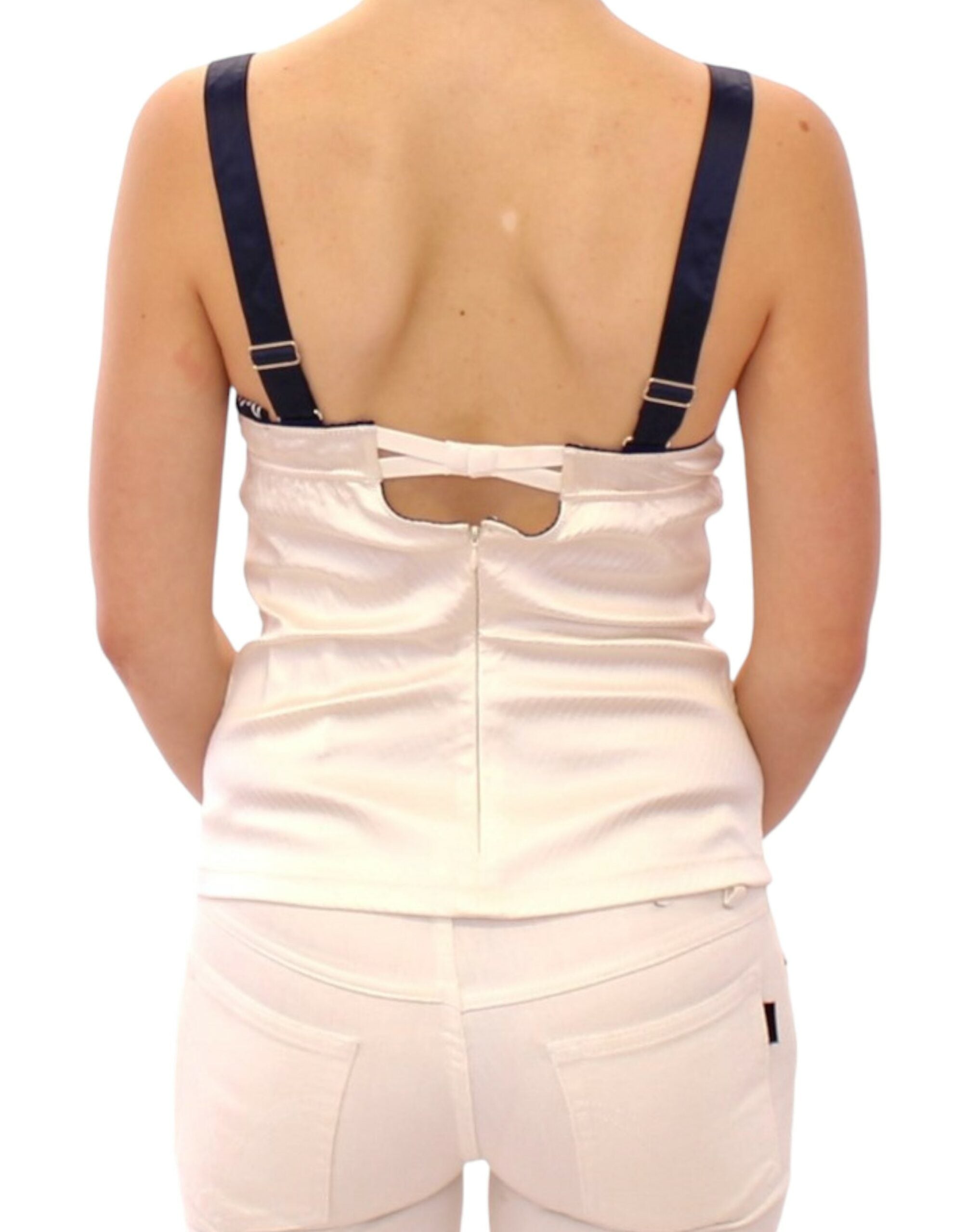 Dolce & Gabbana Weißes Tank-Top mit Matrosenmotiv