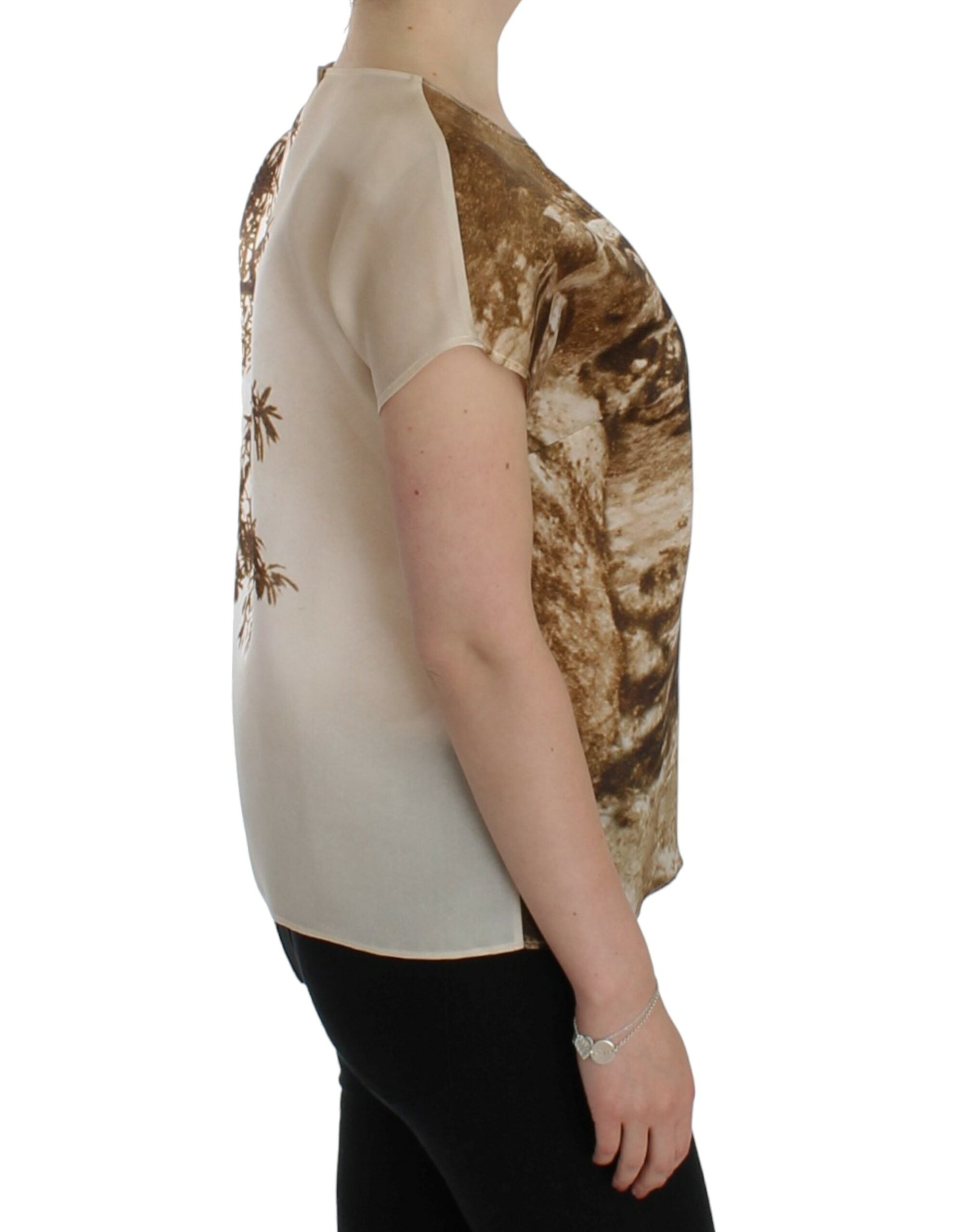 Dolce & Gabbana Braune Taormina-Seidenbluse