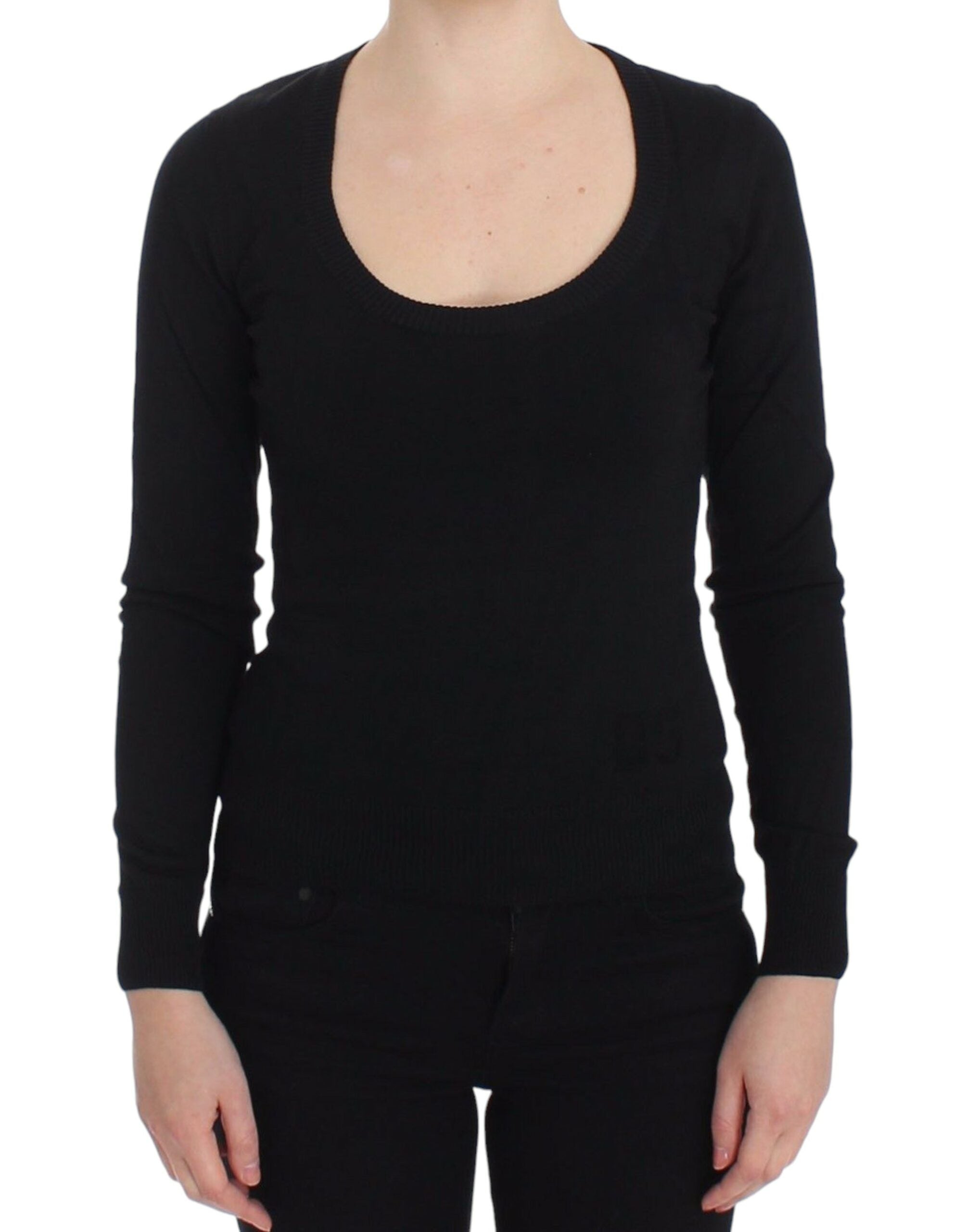 Dolce & Gabbana Schwarzer Kaschmirpullover mit Rundhalsausschnitt Pullover