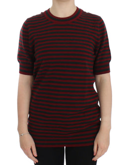 Dolce & Gabbana Rotgrauer Kaschmir-Kurzarmpullover