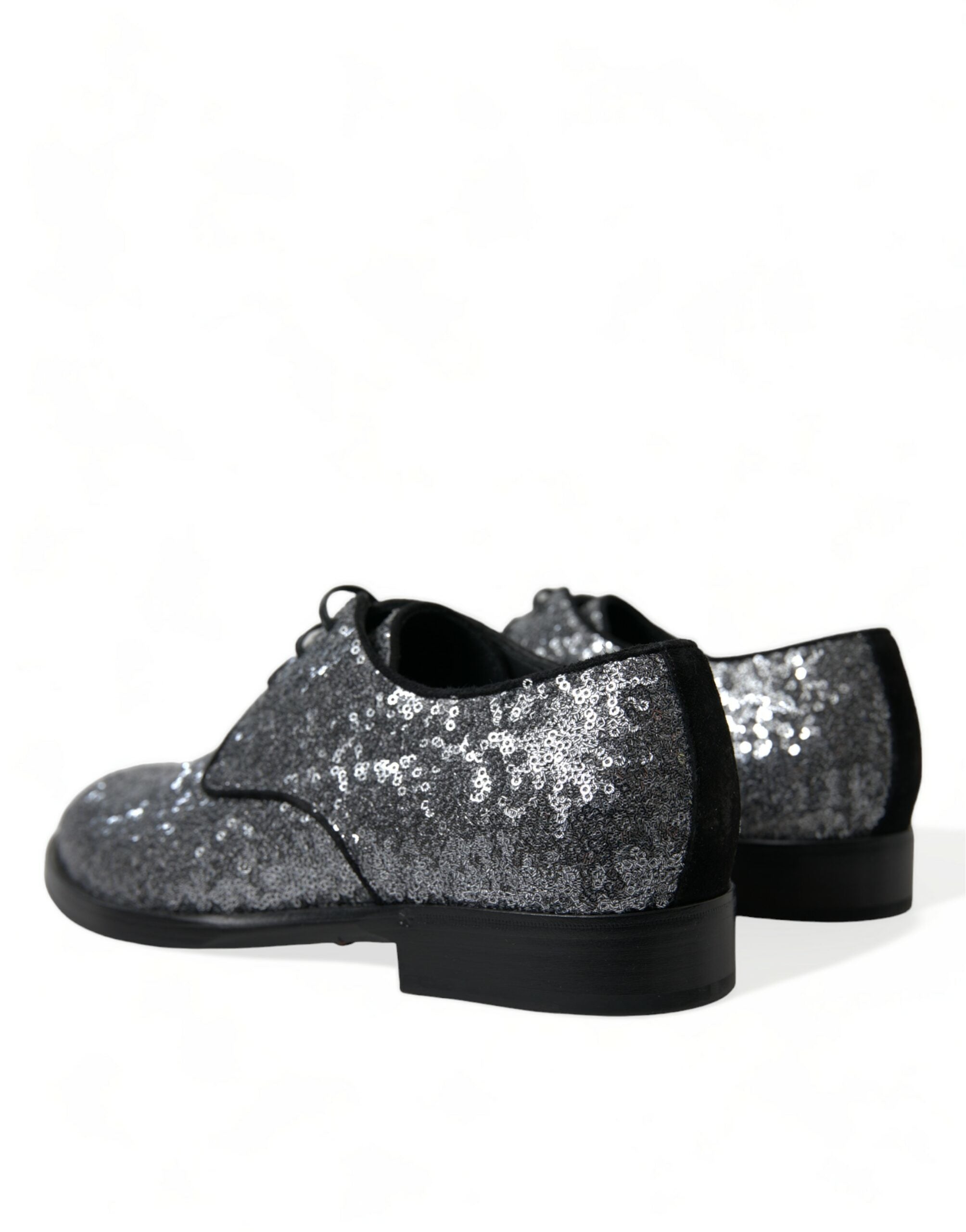Dolce & Gabbana Silberne Pailletten-Schnürschuhe für Herren