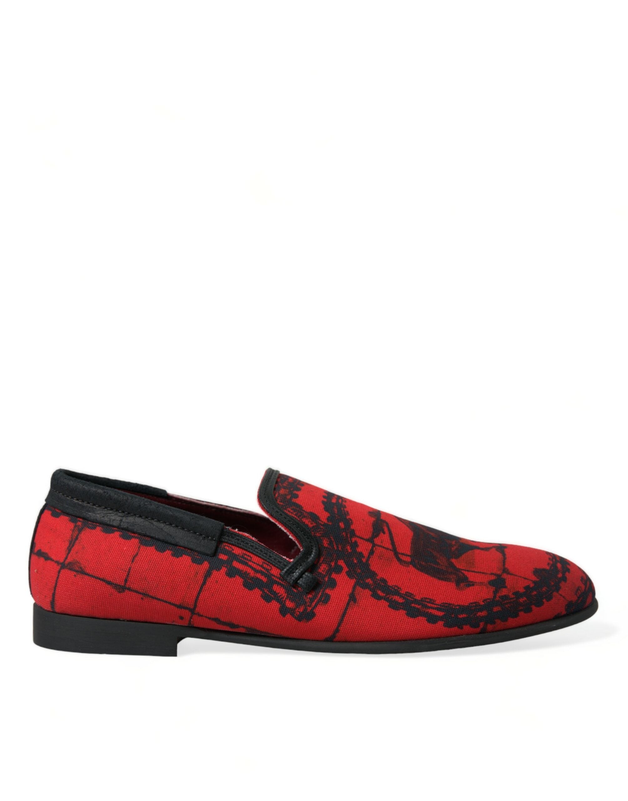Dolce & Gabbana Rot Schwarz Torero Loafers Pantoffeln Männer Schuhe