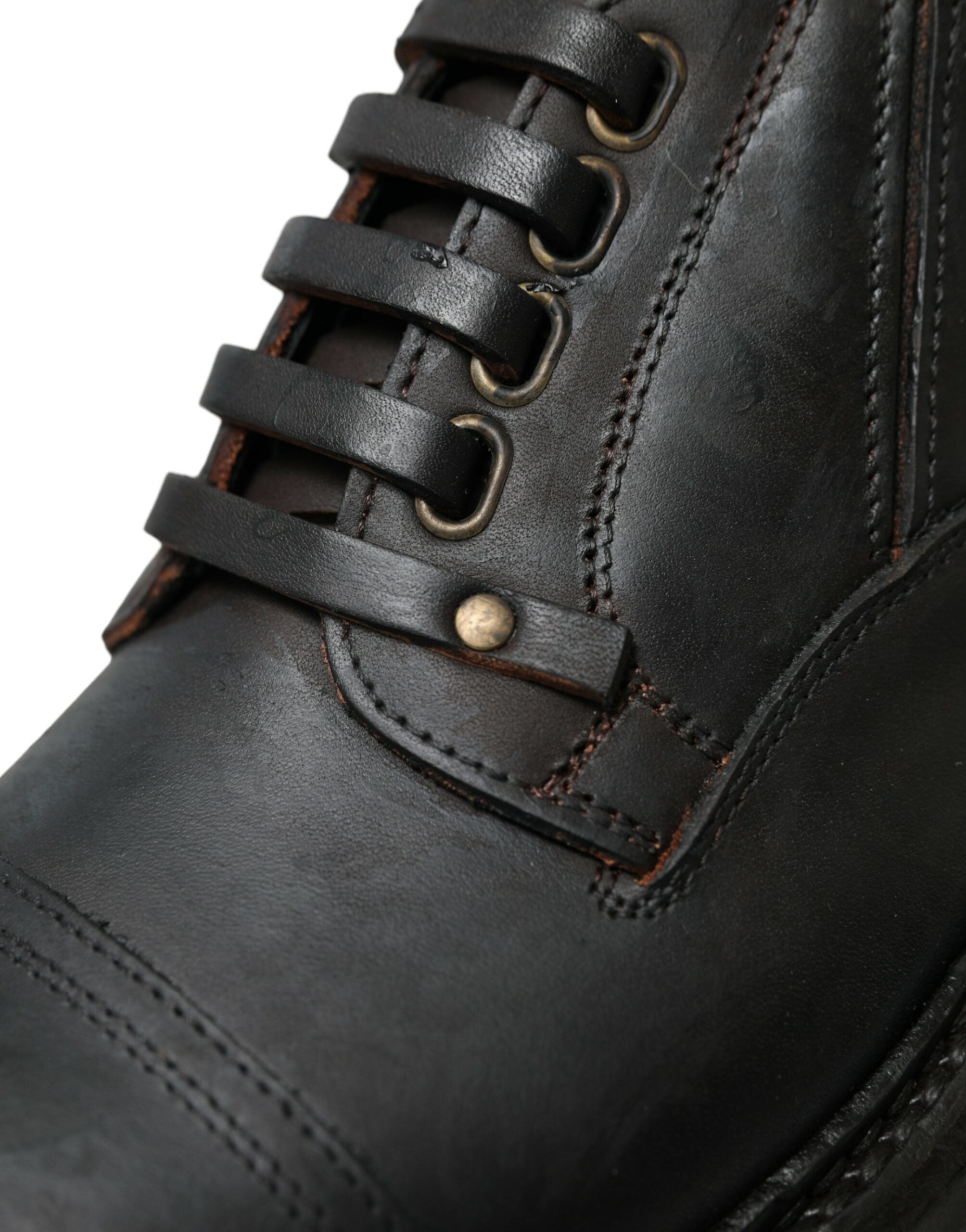 Dolce & Gabbana Braun Leder Lace Up Derby Männer Kleid Schuhe