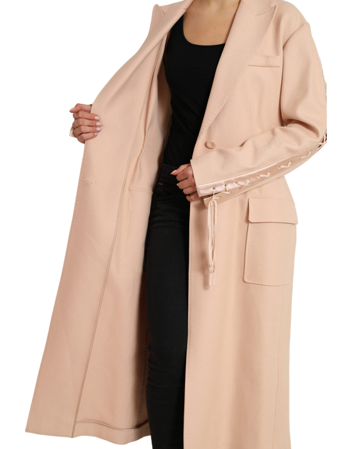 Dolce & Gabbana Beige Baumwolle Einreihiger Langmantel Jacke
