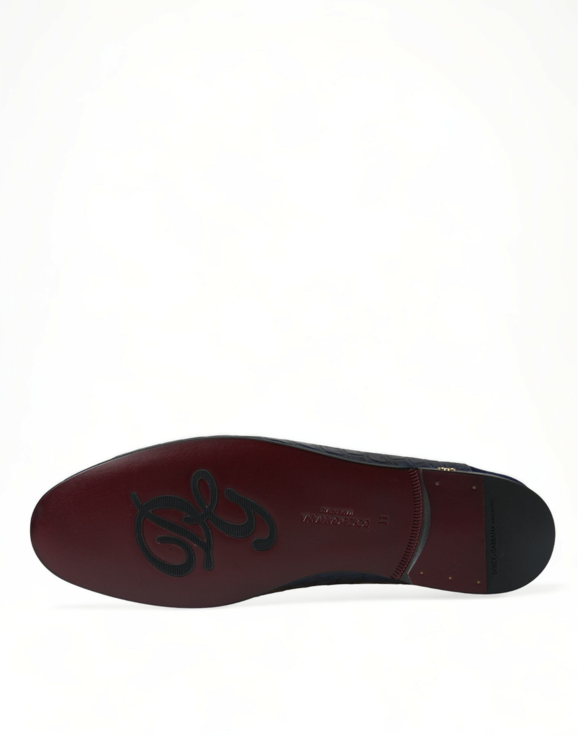 Dolce & Gabbana Blaue Krokodilleder Loafer Slip On Schuhe