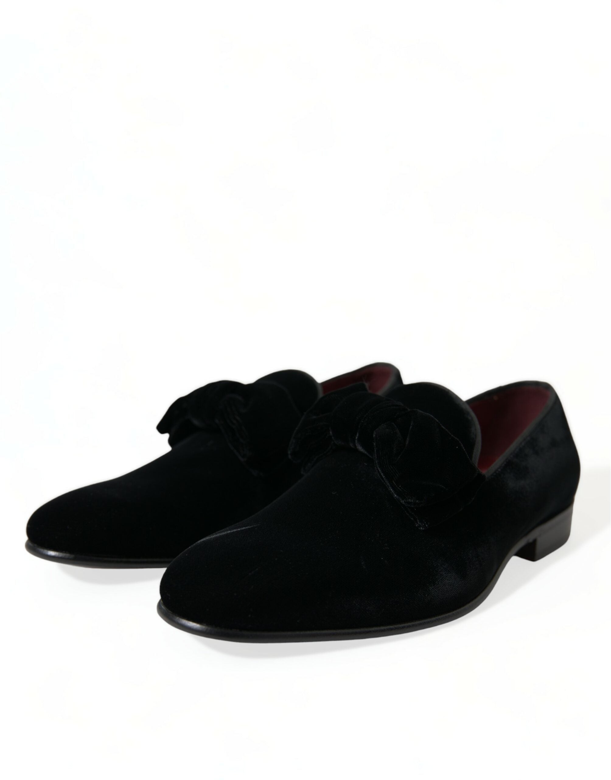 Dolce & Gabbana Schwarzer Samt Loafers Formelle Schuhe