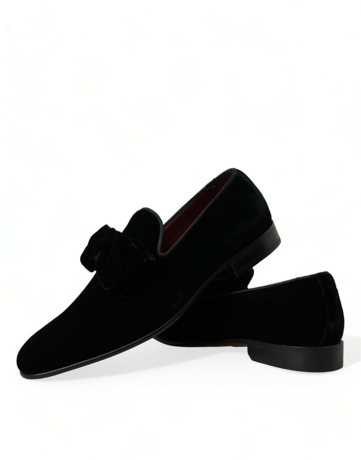 Dolce & Gabbana Schwarzer Samt Loafers Formelle Schuhe