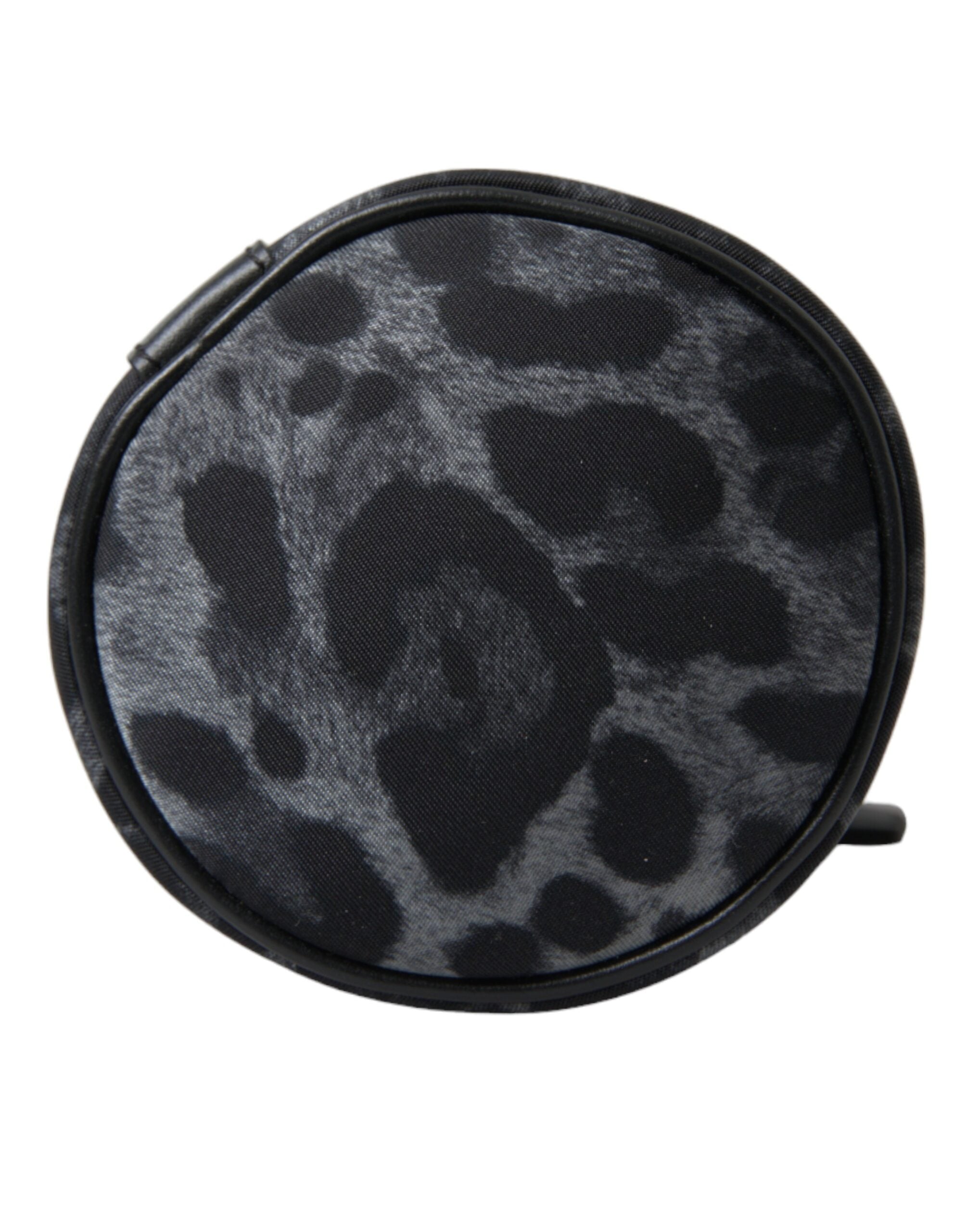 Dolce & Gabbana Schwarzer Leopard Runde schlanke Tote Flaschenhaltertasche