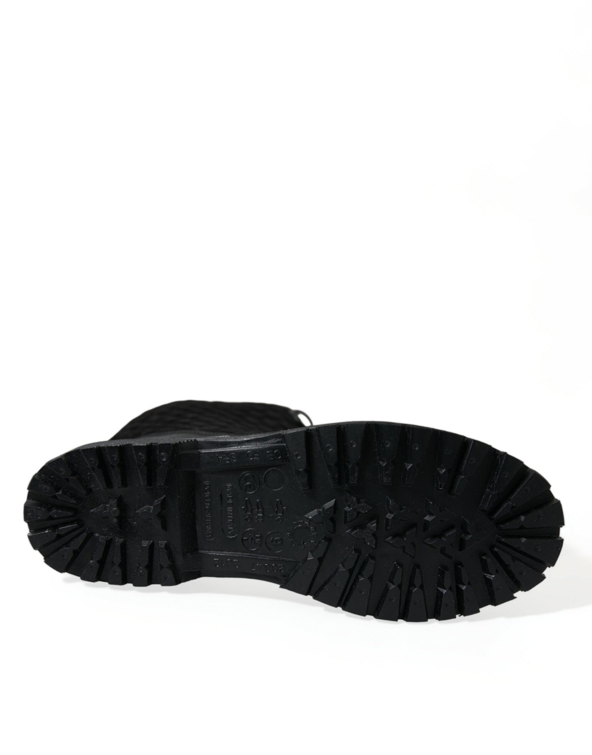 Dolce & Gabbana Schwarz Chioggia Gummi Wildleder Regen Stiefel Schuhe