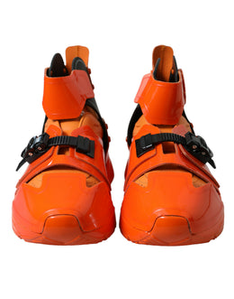 Dolce & Gabbana Orange Multi Panel klobige High Top Turnschuhe Schuhe