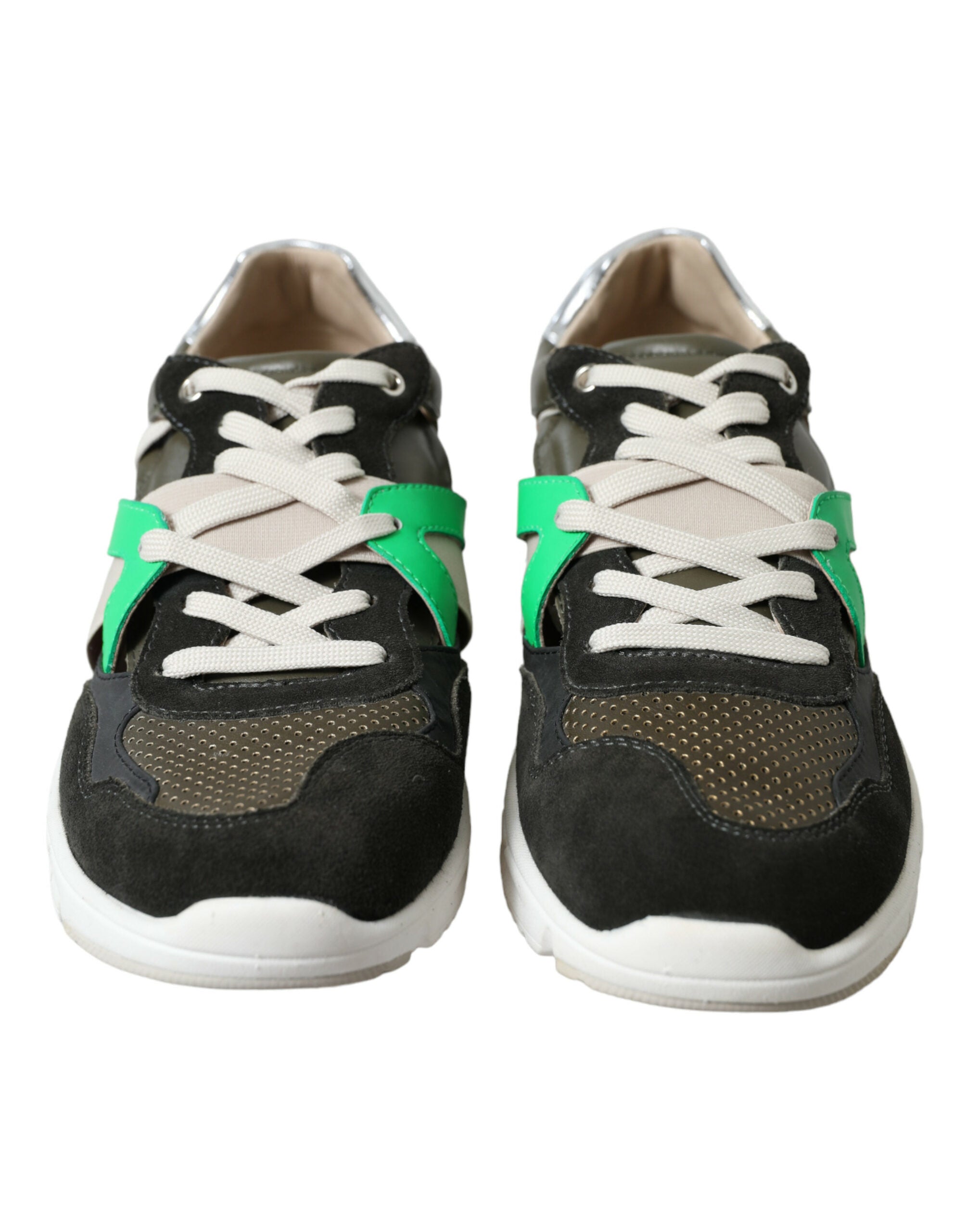 Dolce & Gabbana Multicolor Leder Wildleder Low Top Sneakers Schuhe