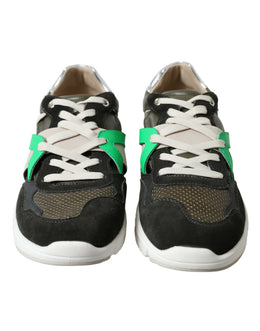 Dolce & Gabbana Multicolor Leder Wildleder Low Top Sneakers Schuhe