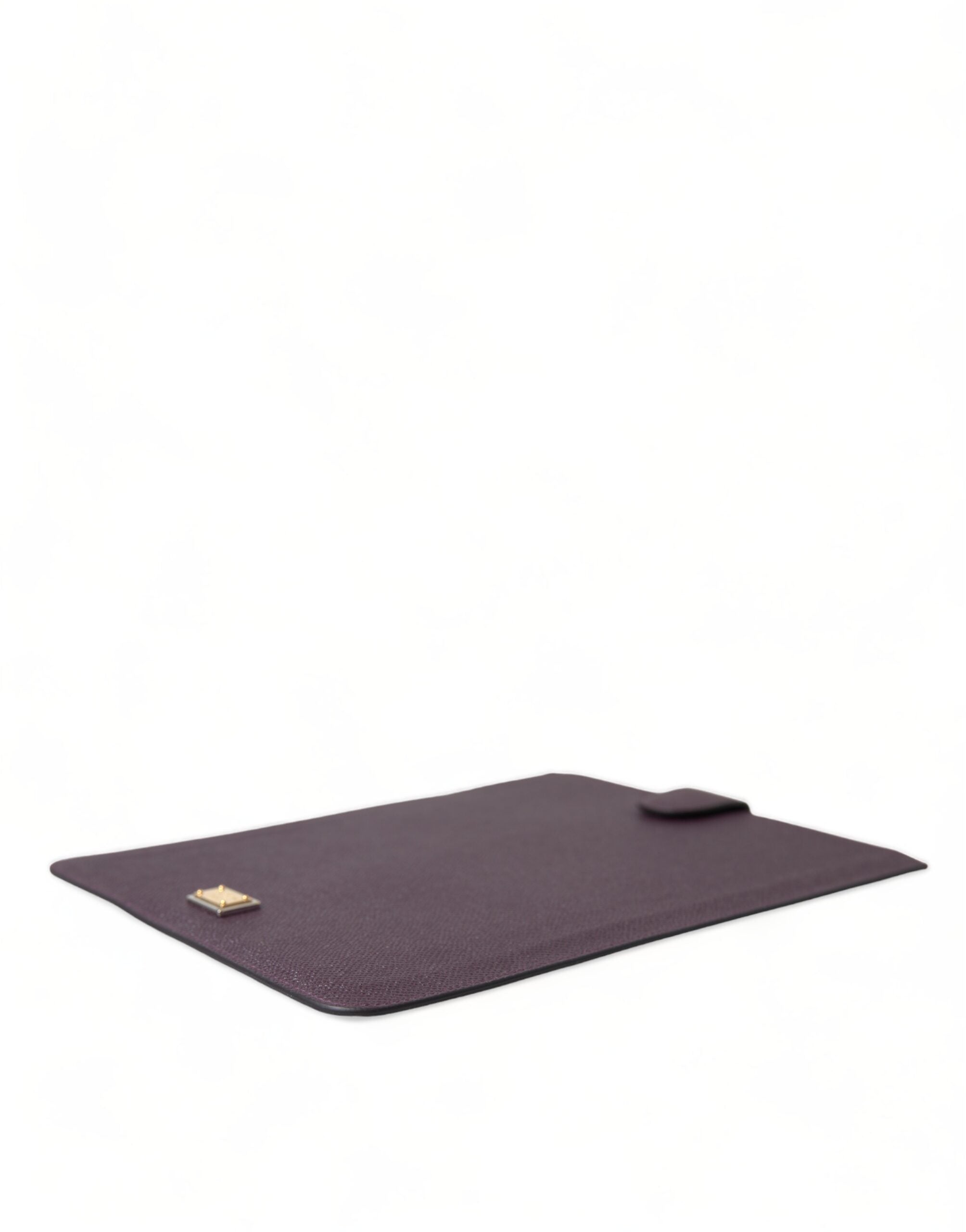 Dolce & Gabbana Dunkelbraune Leder-Tablet-Hülle mit Logo-Plakette