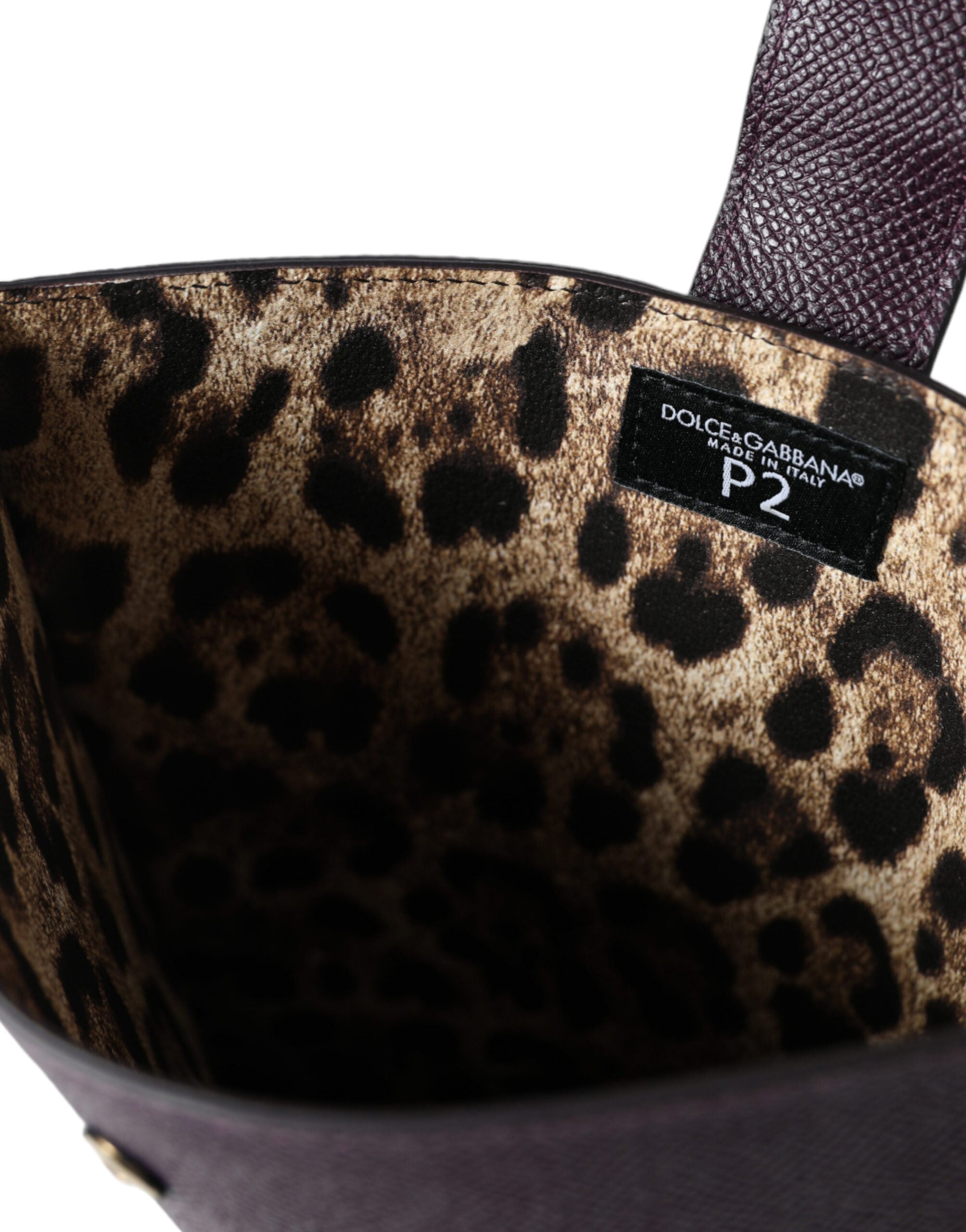 Dolce & Gabbana Dunkelbraune Leder-Tablet-Hülle mit Logo-Plakette