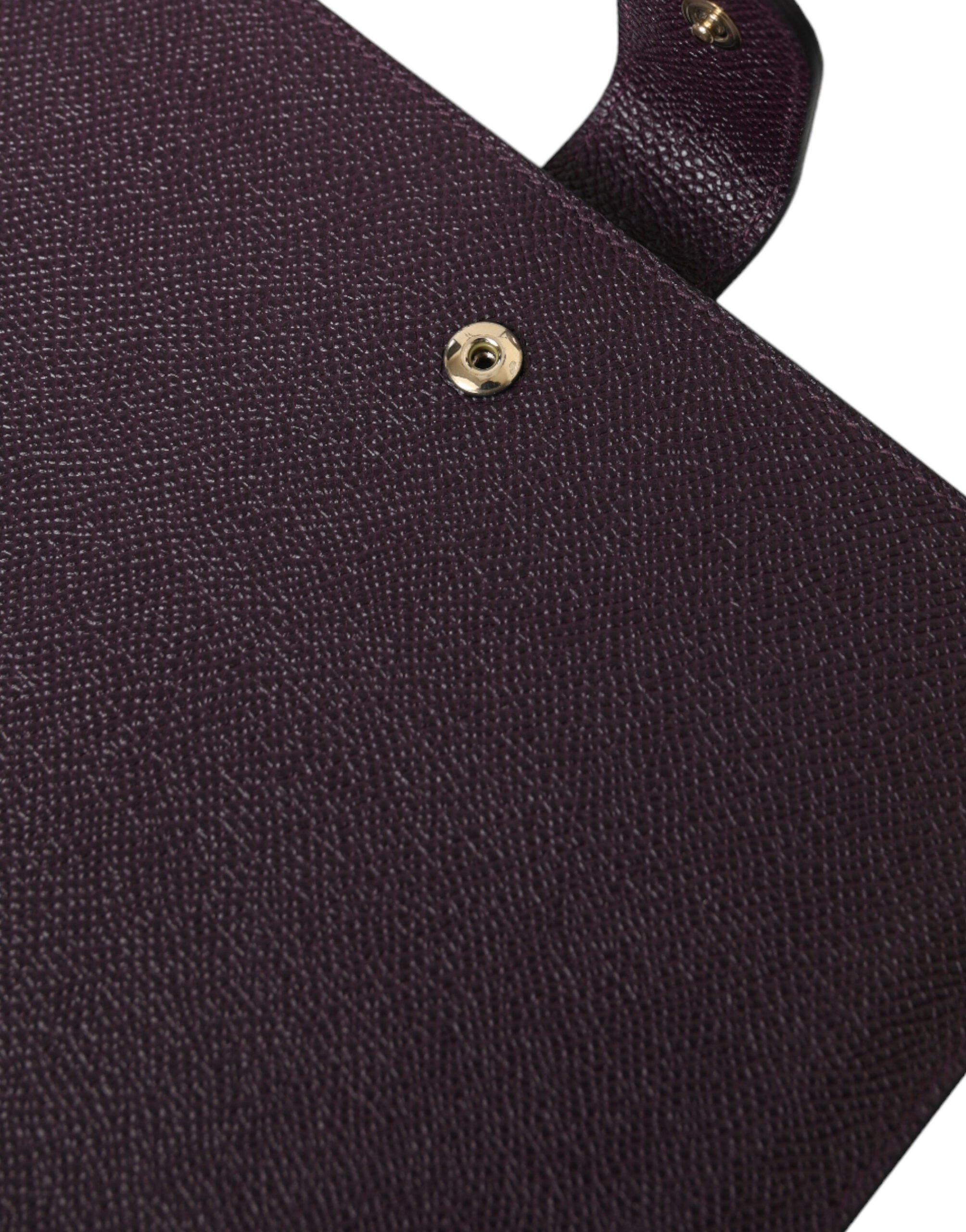 Dolce & Gabbana Dunkelbraune Leder-Tablet-Hülle mit Logo-Plakette