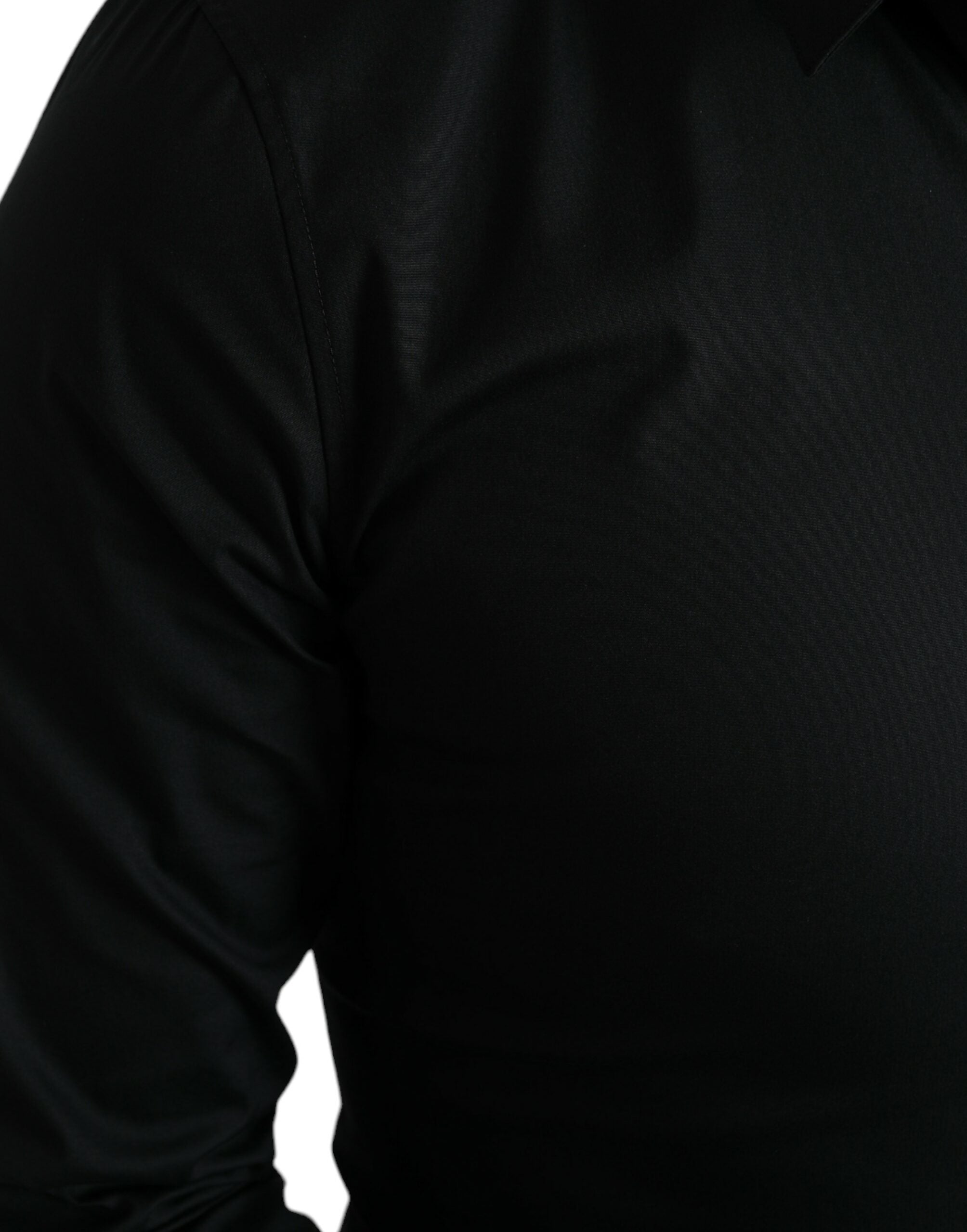 Dolce & Gabbana Schwarzes Baumwoll-Stretch-Hemd für formelle Anlässe