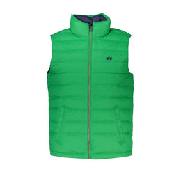 La Martina Schlanke ärmellose grüne Jacke mit Stickerei