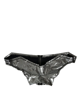 Dolce & Gabbana Silbernes Polyester-Stretch-Top