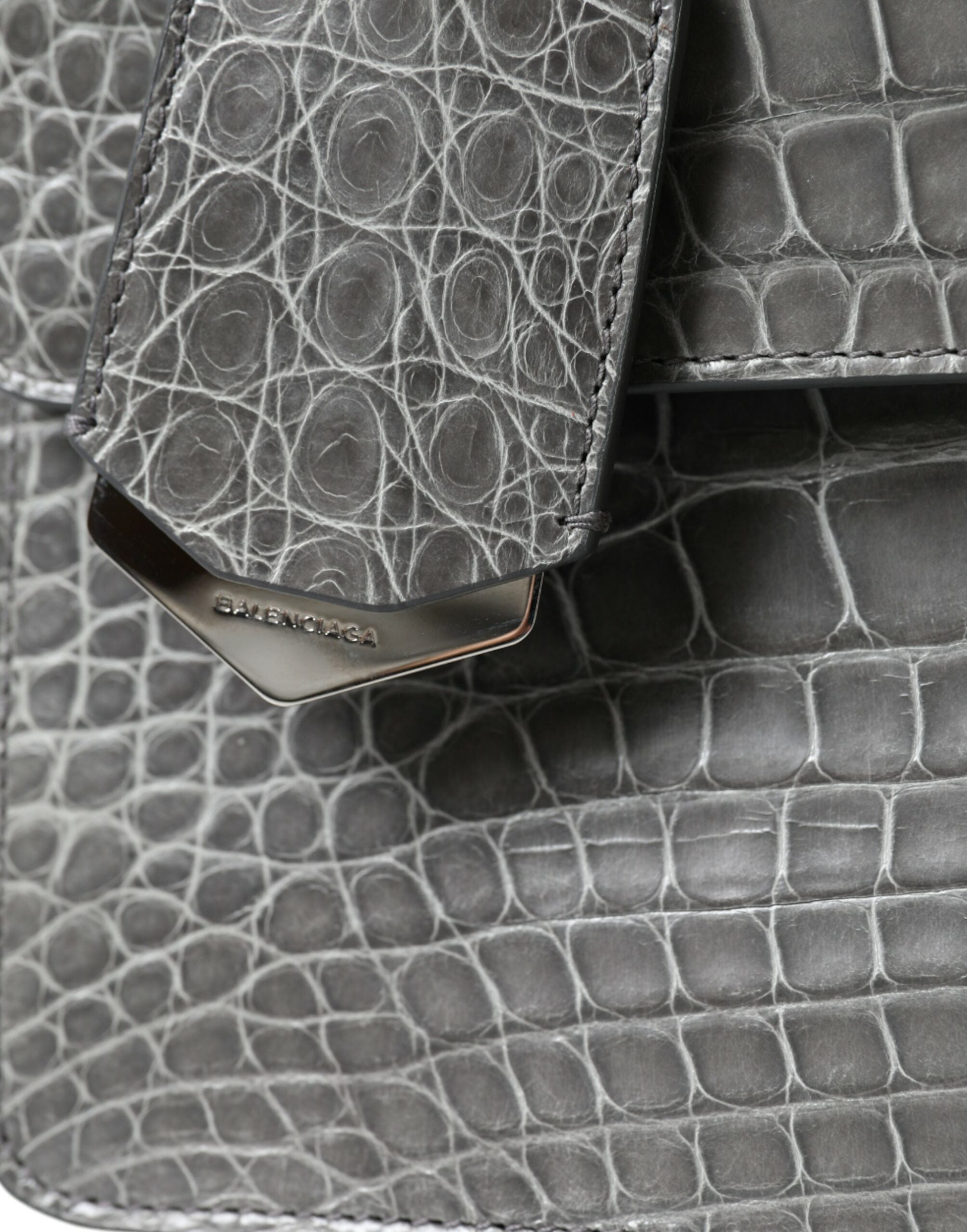 Balenciaga Graue Exotenleder Handtasche Medium Schulter
