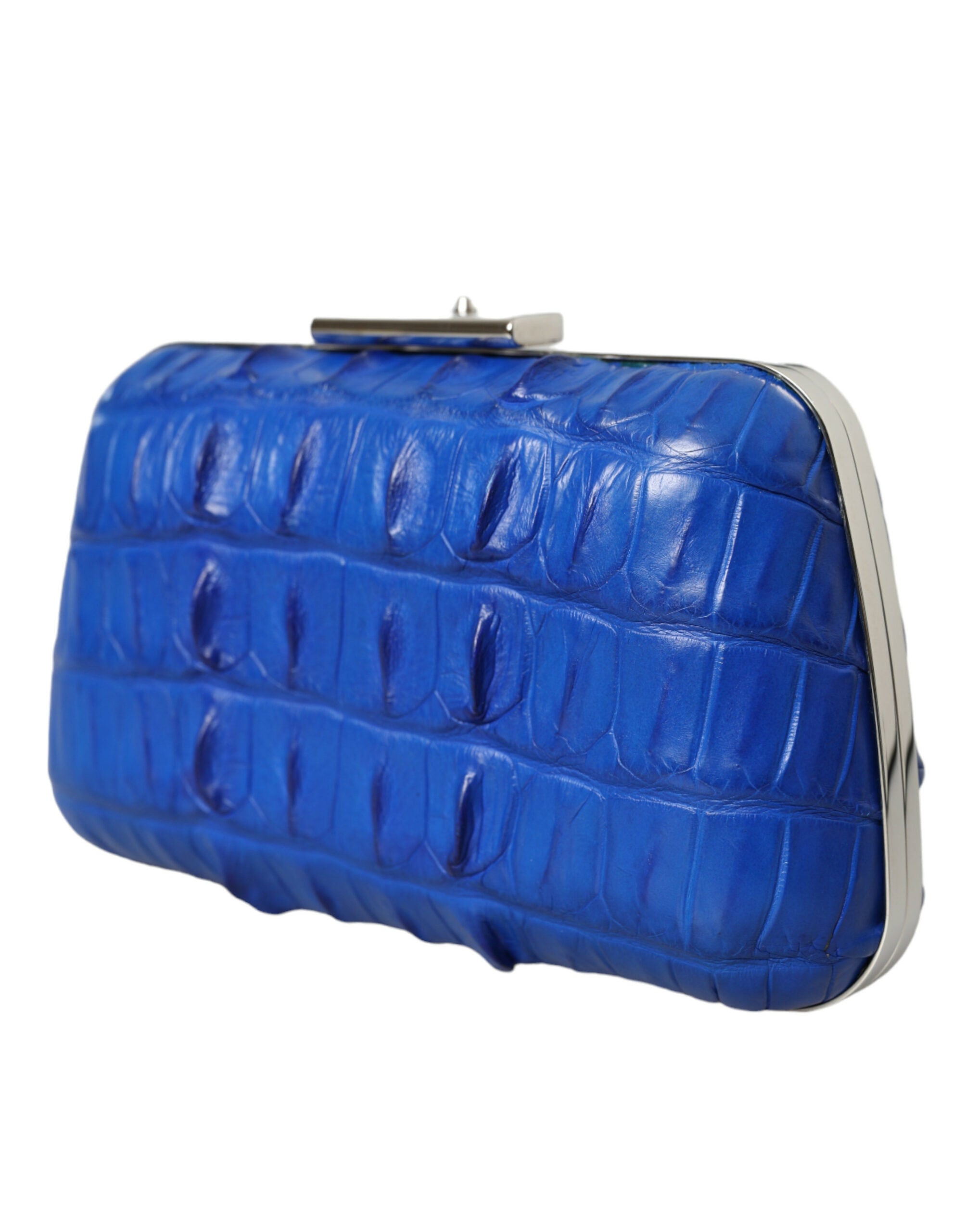 Balenciaga Blaue exotische Haut Leder Schulter Crossbody Box Clutch Tasche