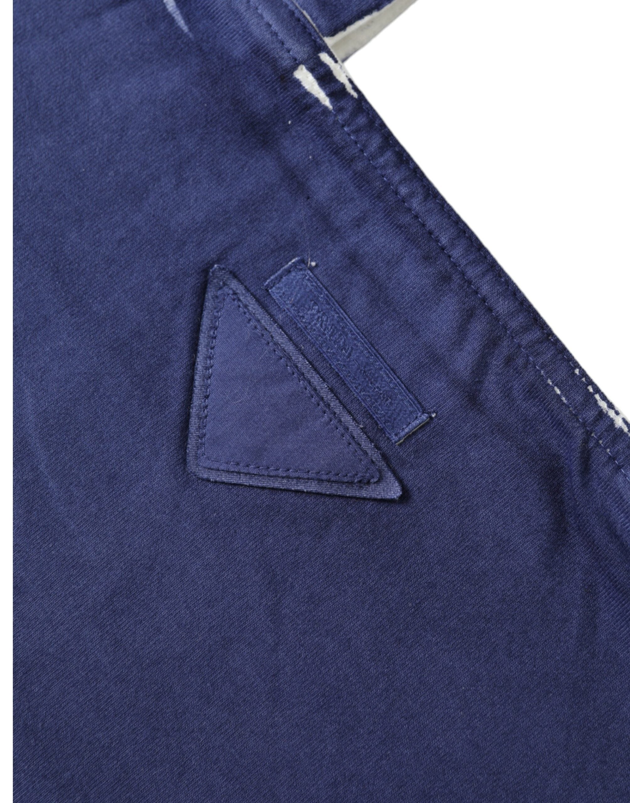 Prada Blauer Jersey Stoff Logo Schultertasche Einkaufstasche Einkaufstasche