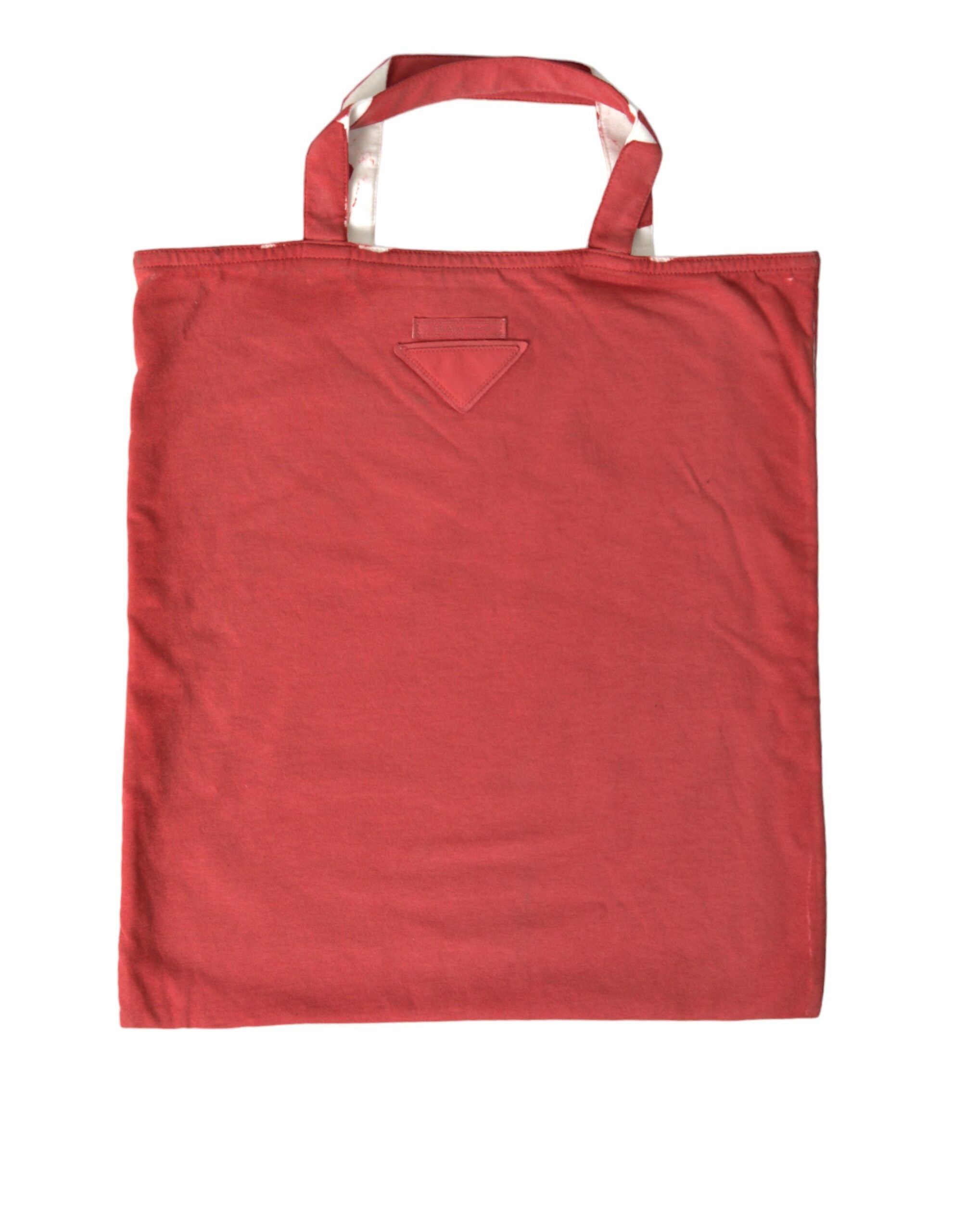 Prada Rote Jersey-Stofflogo-Schulter-Einkaufstasche