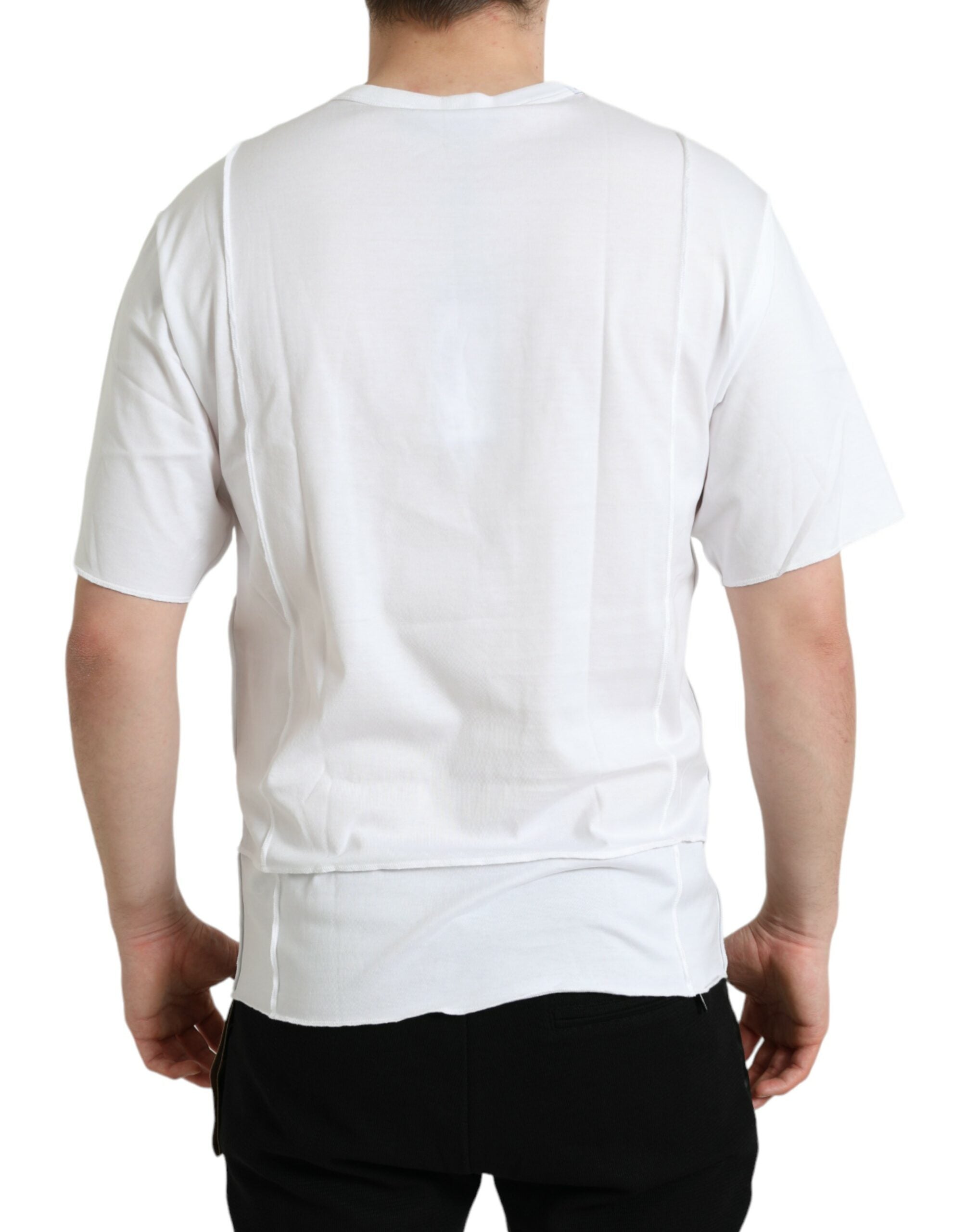 Dolce & Gabbana Weißes Logo-T-Shirt mit Rundhalsausschnitt und kurzen Ärmeln
