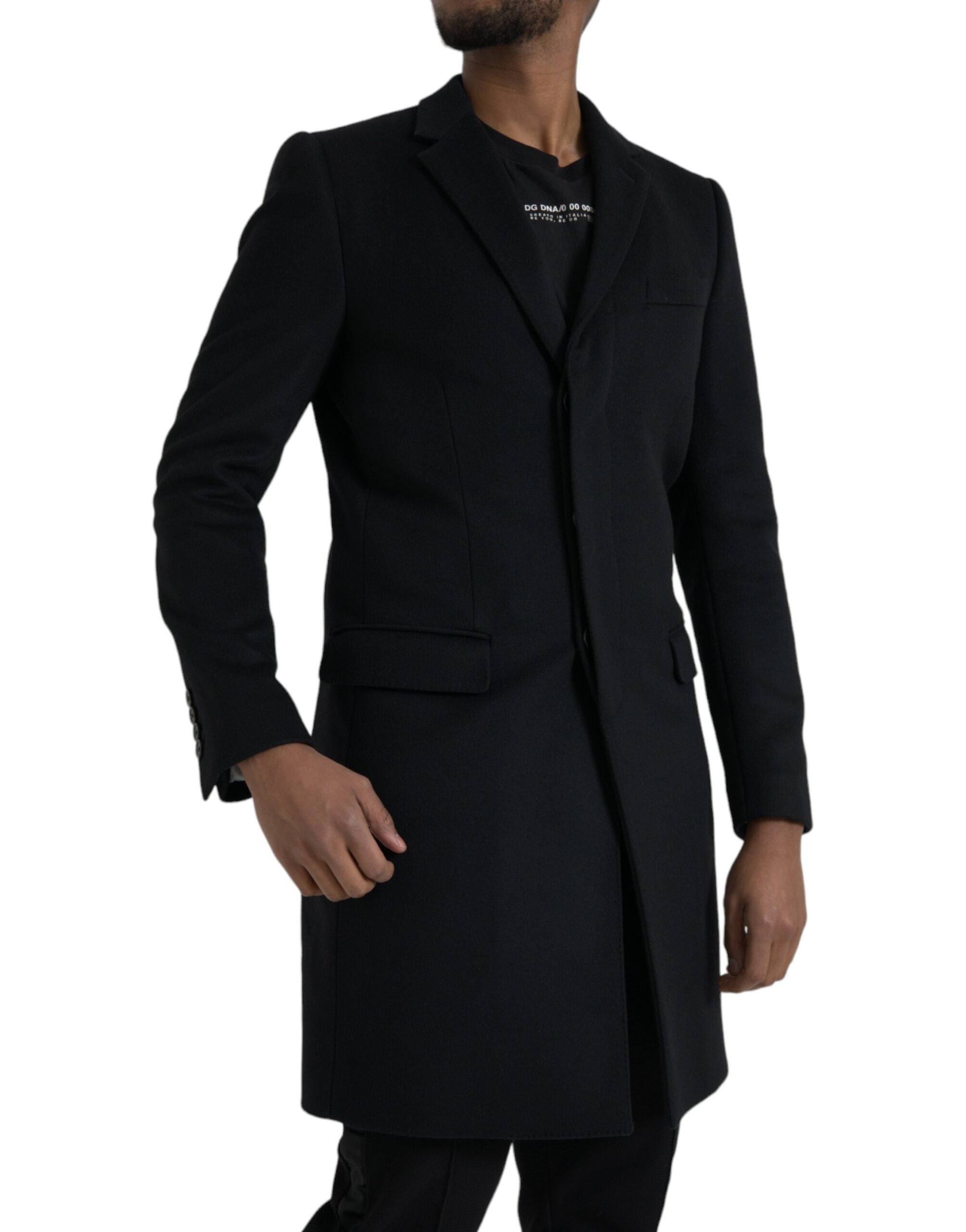 Dolce & Gabbana Schwarzer einreihiger Trenchcoat