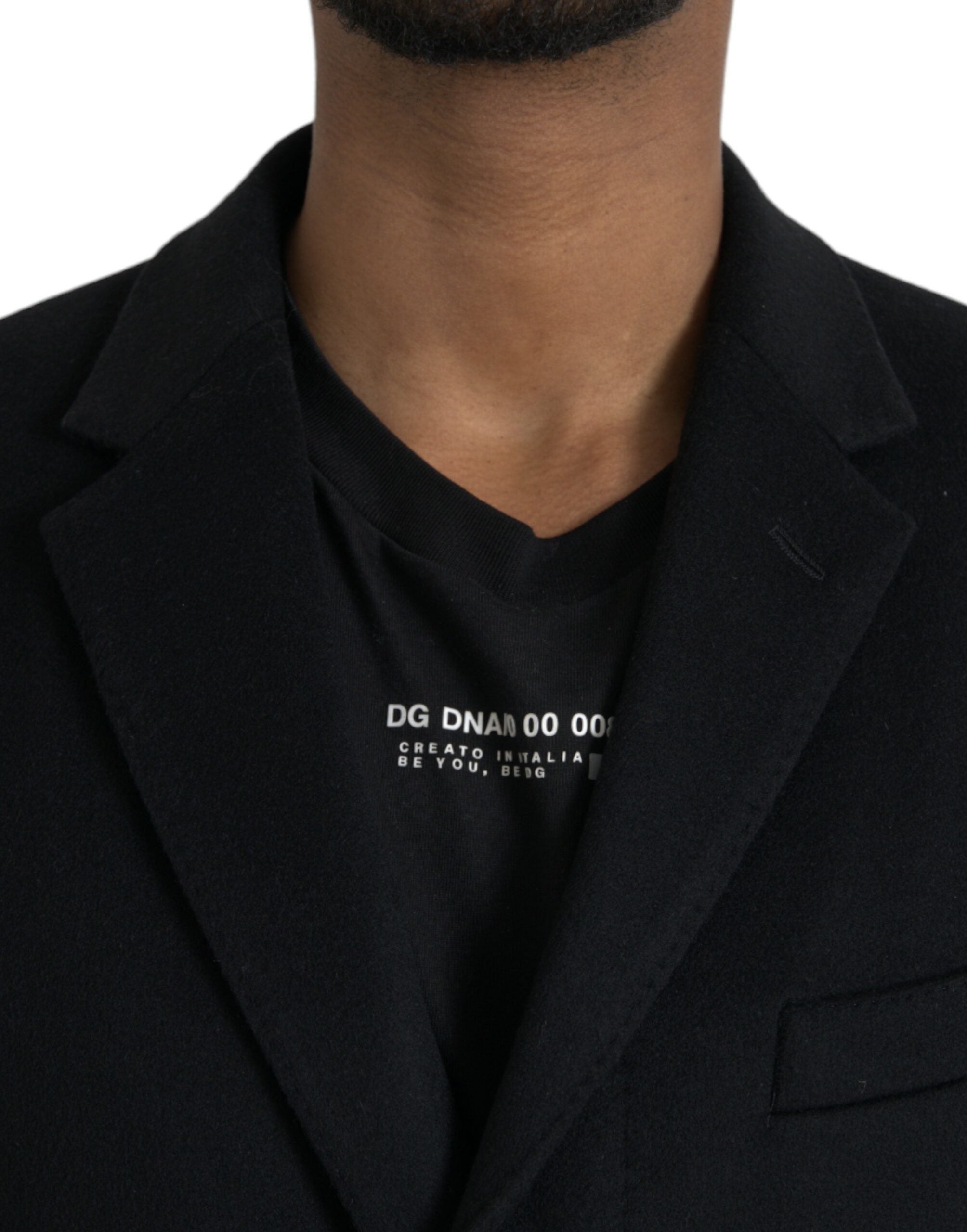Dolce & Gabbana Schwarzer einreihiger Trenchcoat