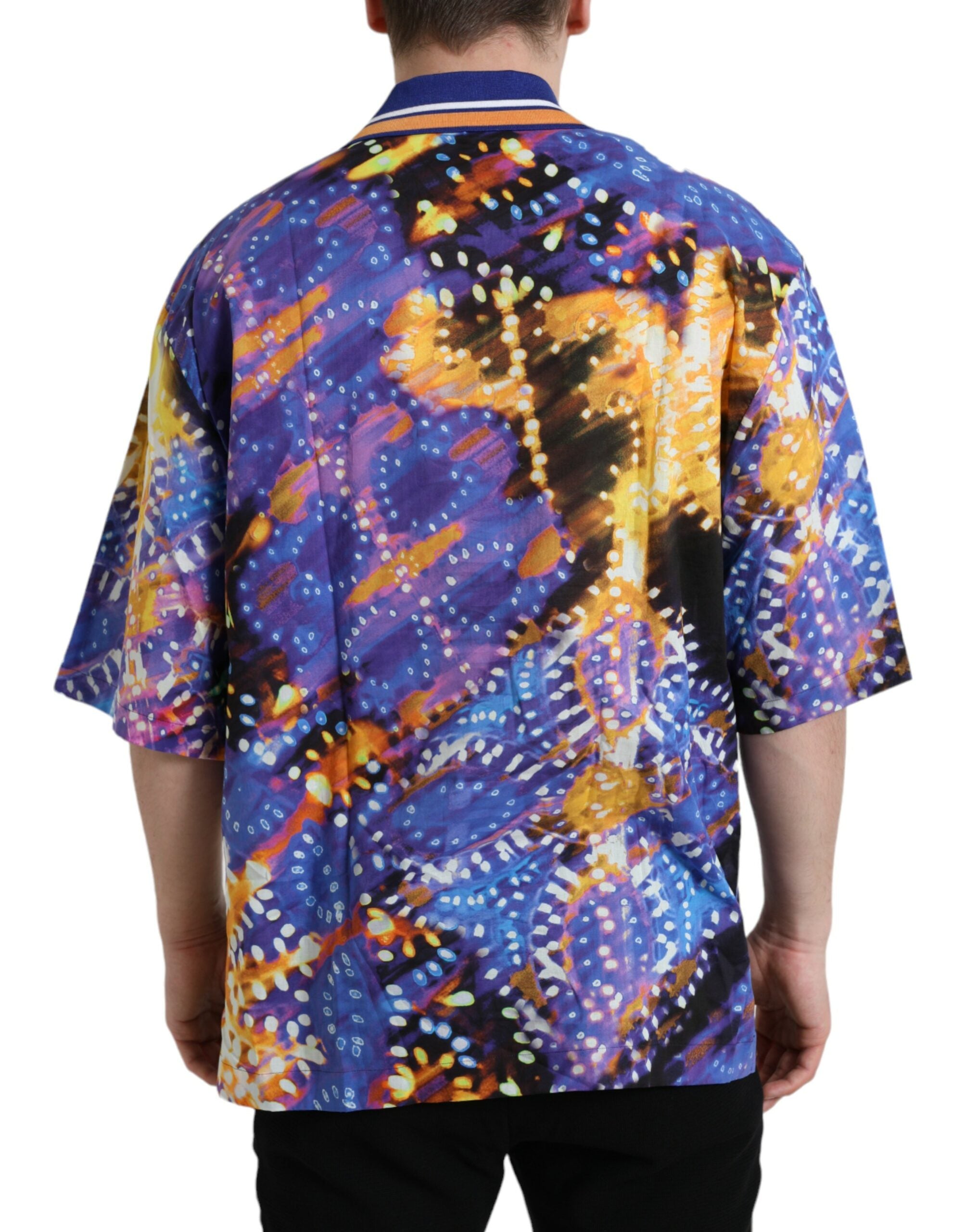 Dolce & Gabbana Multicolor Luminarie Druck Baumwolle Freizeithemd