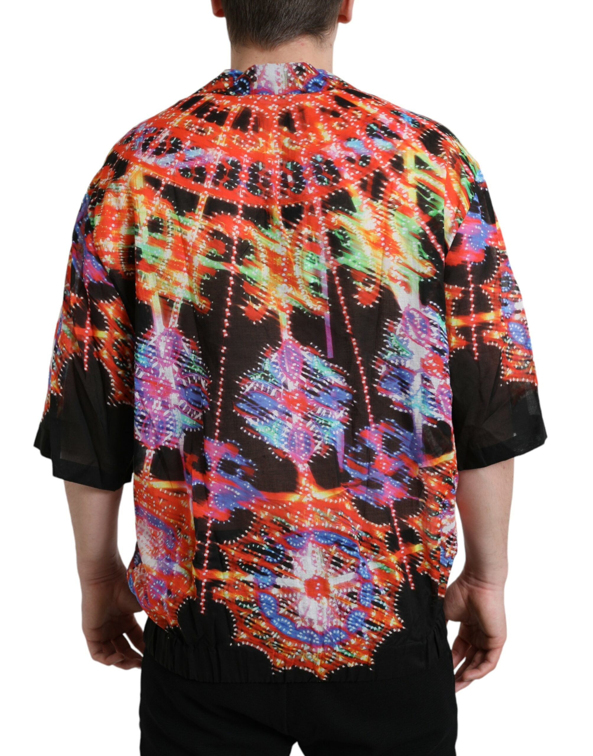 Dolce & Gabbana Mehrfarbiges T-Shirt aus Baumwolle mit Luminarie-Druck