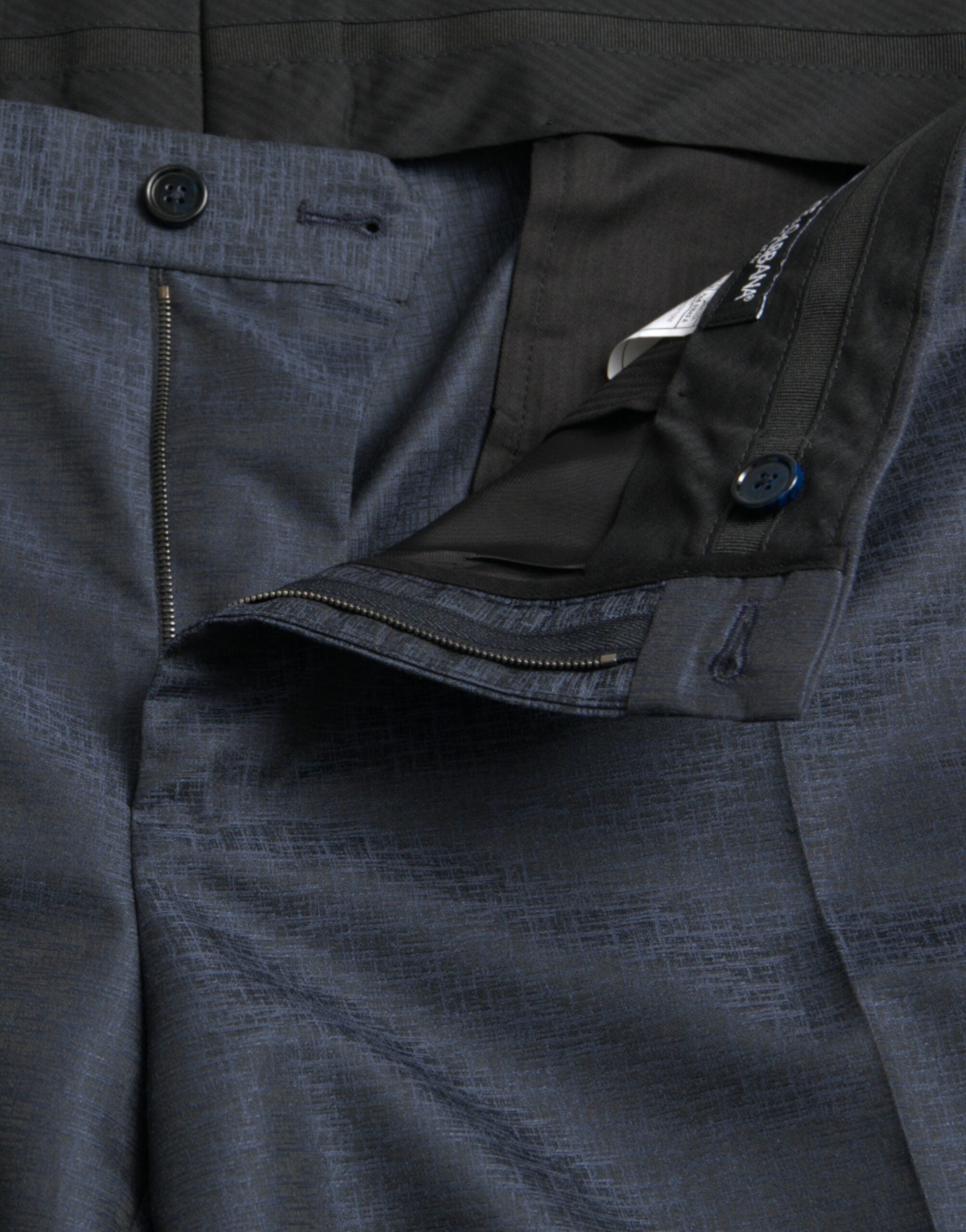Dolce & Gabbana Blaue Wolle Herren Skinny Dress Hose