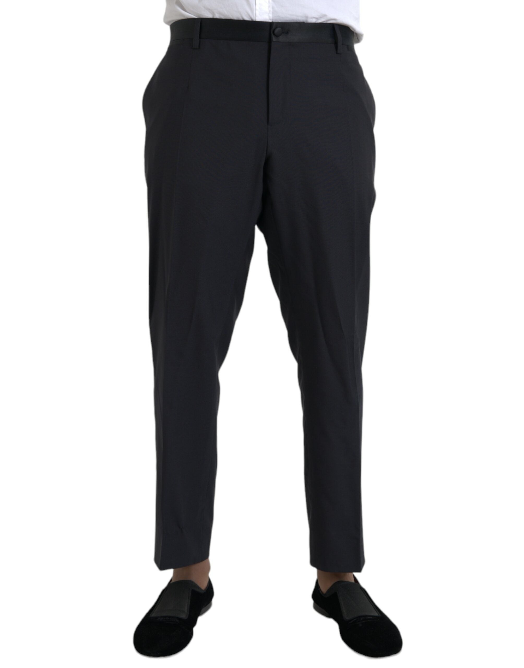 Dolce & Gabbana Blaue Wolle Herren Skinny Dress Hose