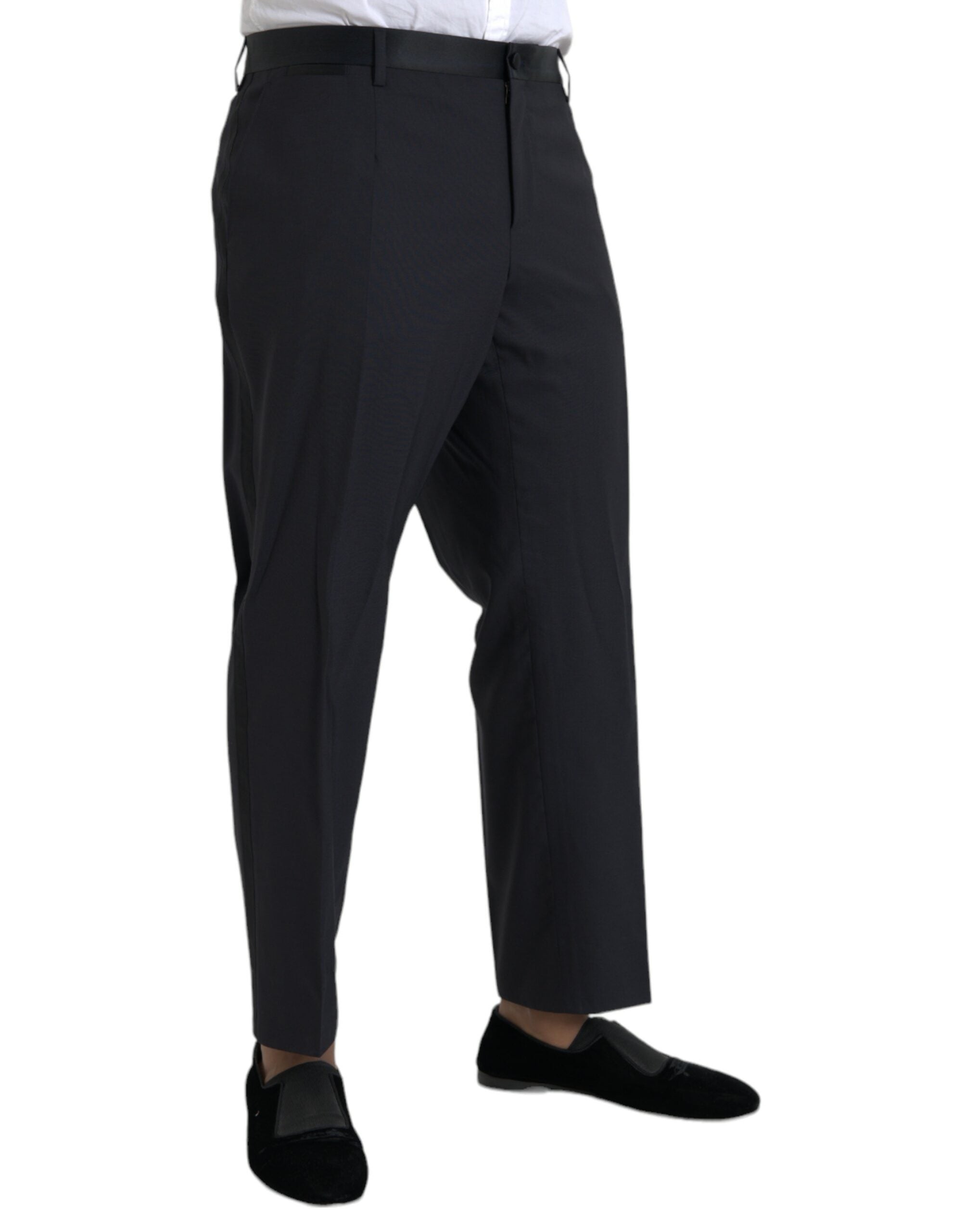 Dolce & Gabbana Blaue Wolle Herren Skinny Dress Hose