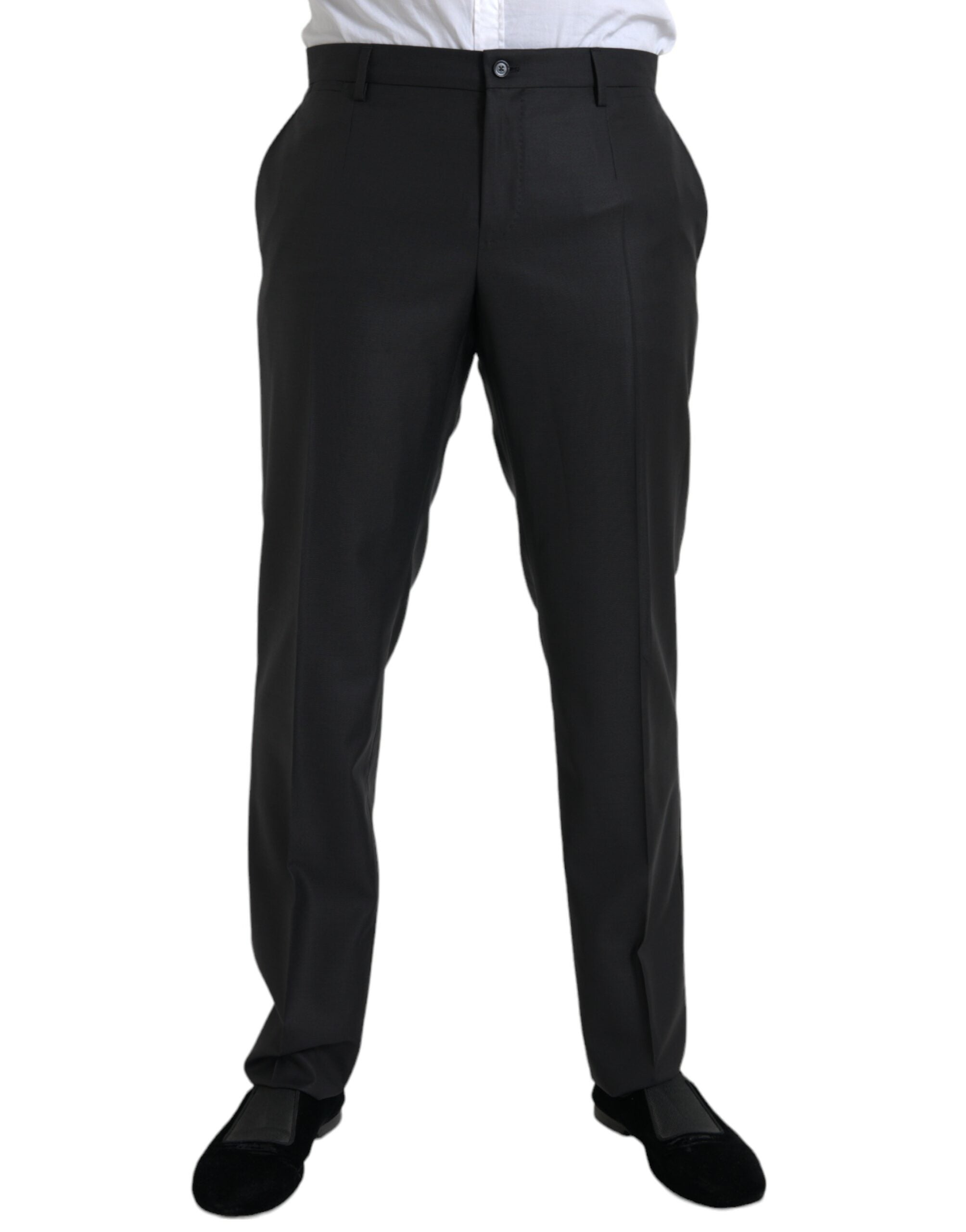 Dolce & Gabbana Schwarze Skinny-Kleid-Hose aus Wolle und Seide