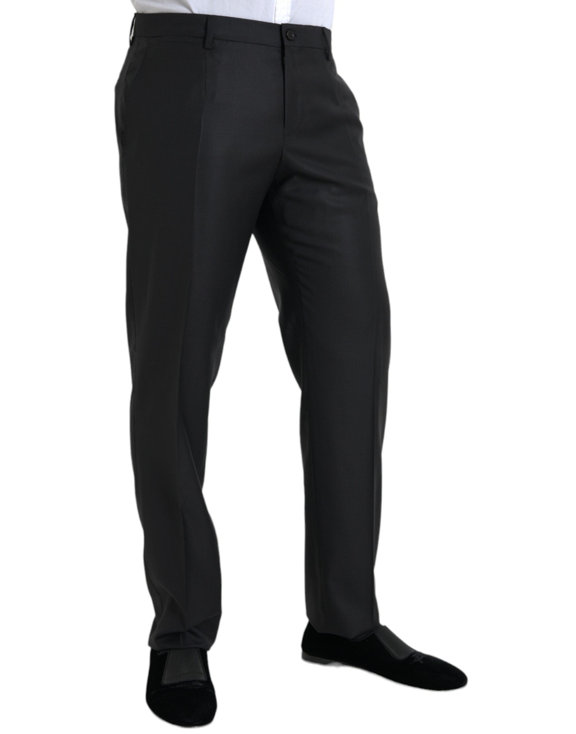 Dolce & Gabbana Schwarze Skinny-Kleid-Hose aus Wolle und Seide
