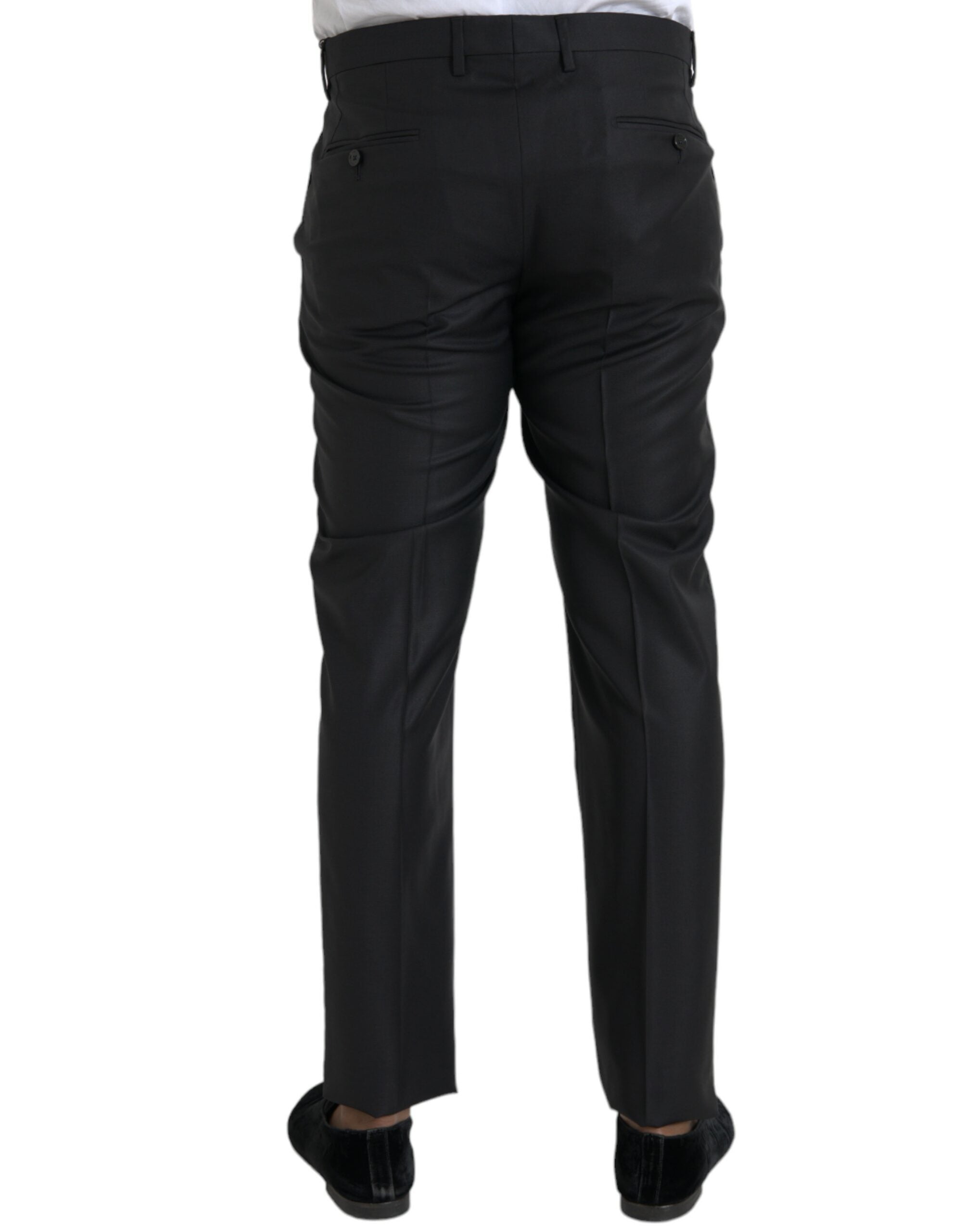 Dolce & Gabbana Schwarze Skinny-Kleid-Hose aus Wolle und Seide