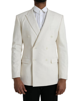 Dolce & Gabbana Weißer Wollblazer MARTINI Zweireiher