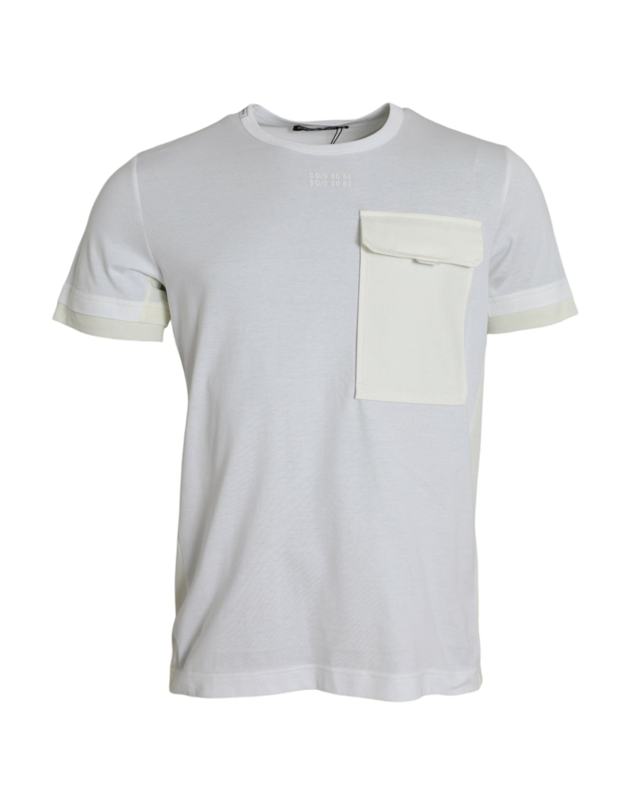 Dolce & Gabbana Weißes Baumwoll-T-Shirt mit Brusttasche und kurzen Ärmeln