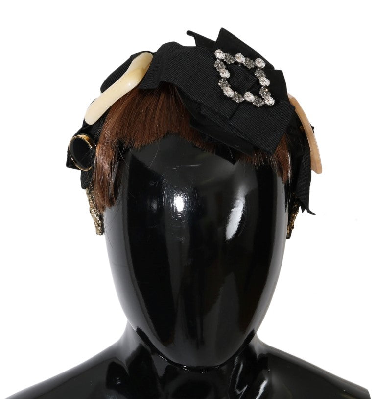 Dolce & Gabbana Klarer Kristall Braunes Haarstirnband