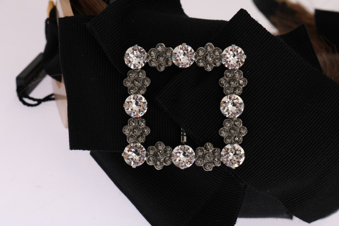 Dolce & Gabbana Klarer Kristall Braunes Haarstirnband
