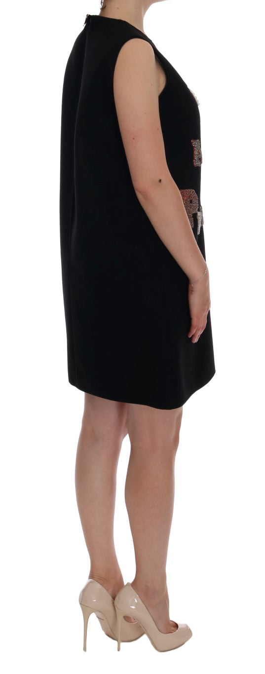 Dolce & Gabbana Schwarzes I AM A PRINCESS Kristall-Shiftkleid