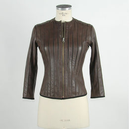 Emilio Romanelli Braune Leder Damenjacke