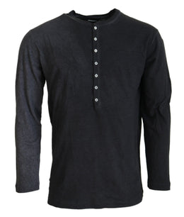 Dsquared² Schwarzer Baumwoll-Leinen Pullover mit langen Ärmeln
